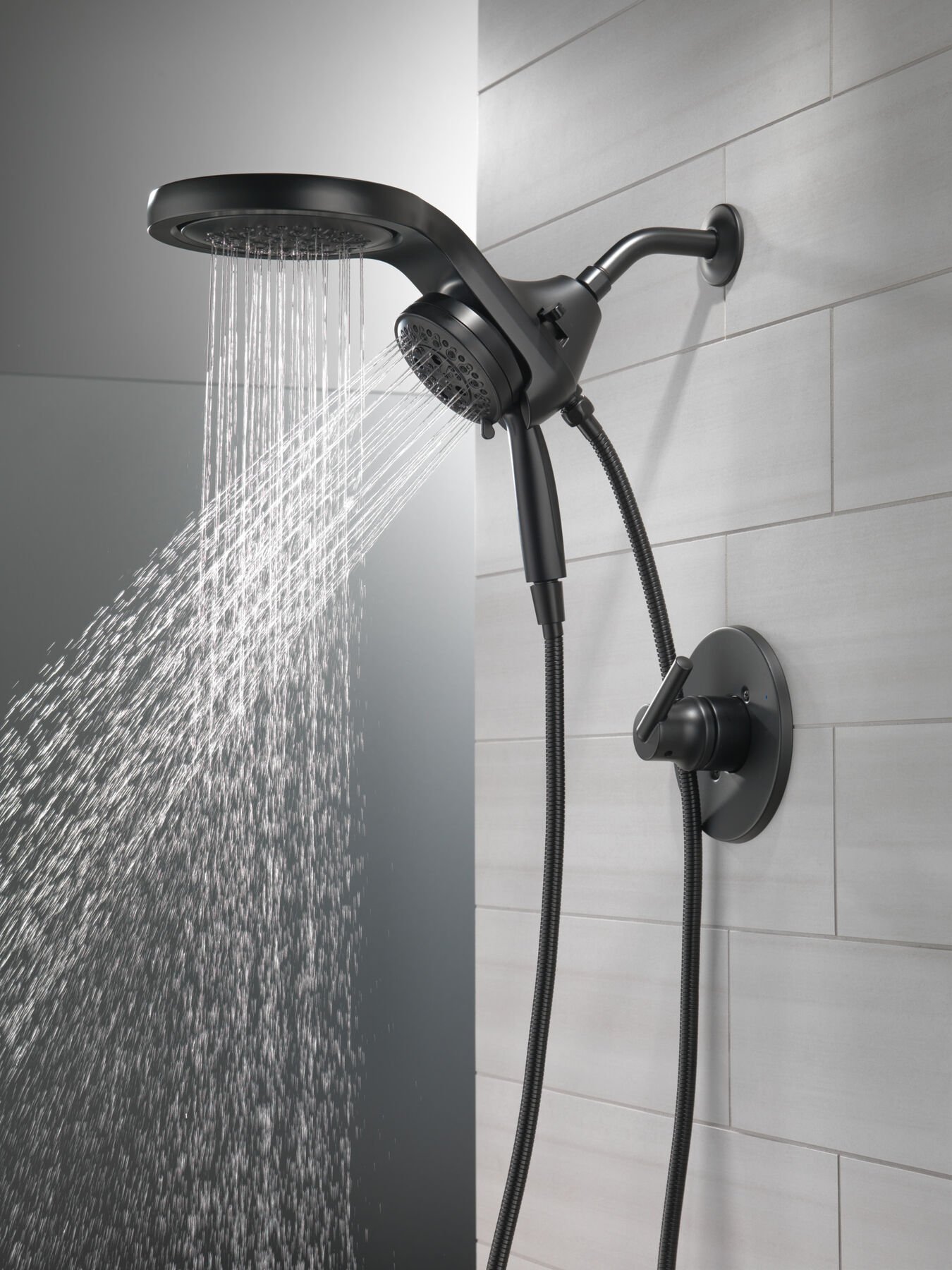 HydroRain&reg; H<sub>2</sub>Okinetic&reg; 5-Setting Two-in-One Shower Head (Recertified)