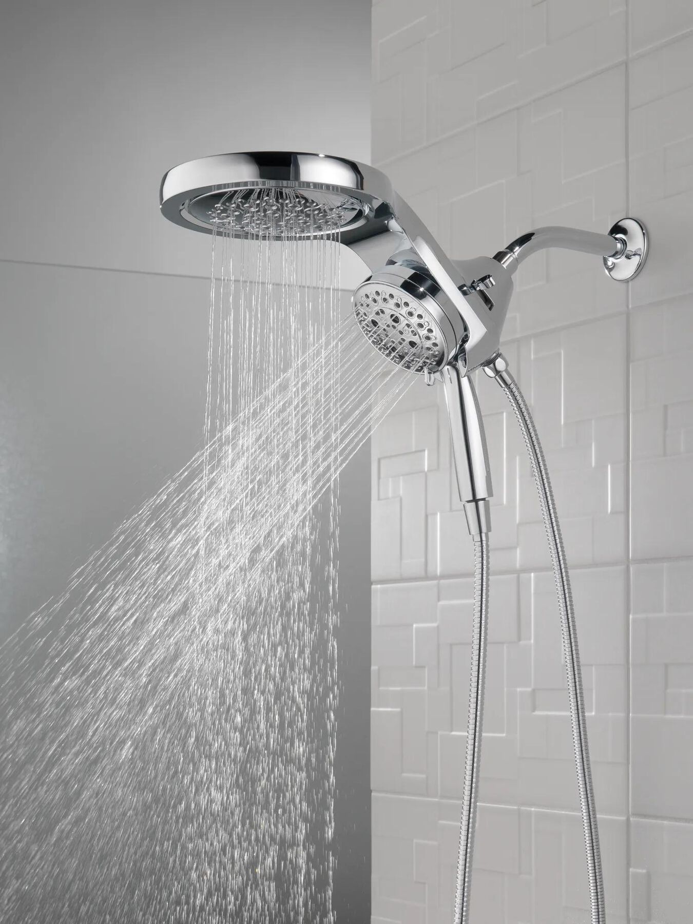 HydroRain&reg; H<sub>2</sub>Okinetic&reg; 5-Setting Two-in-One Shower Head