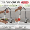 Touch2O with Touchless Technology Single Handle Pull-Down Kitchen Faucet with Soap Dispenser