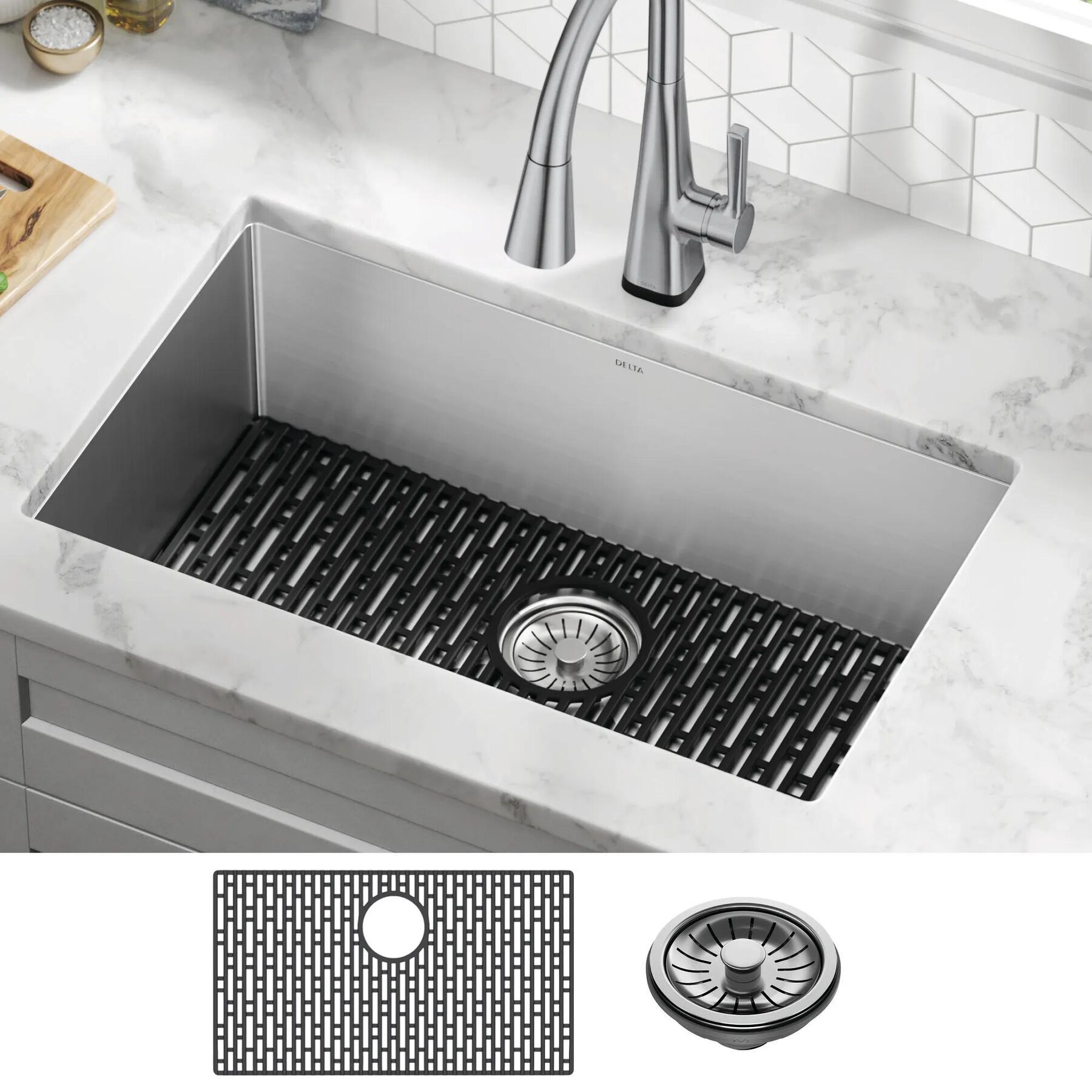 30&rdquo; Undermount Stainless Steel Single Bowl Kitchen Sink&nbsp;with Accessories