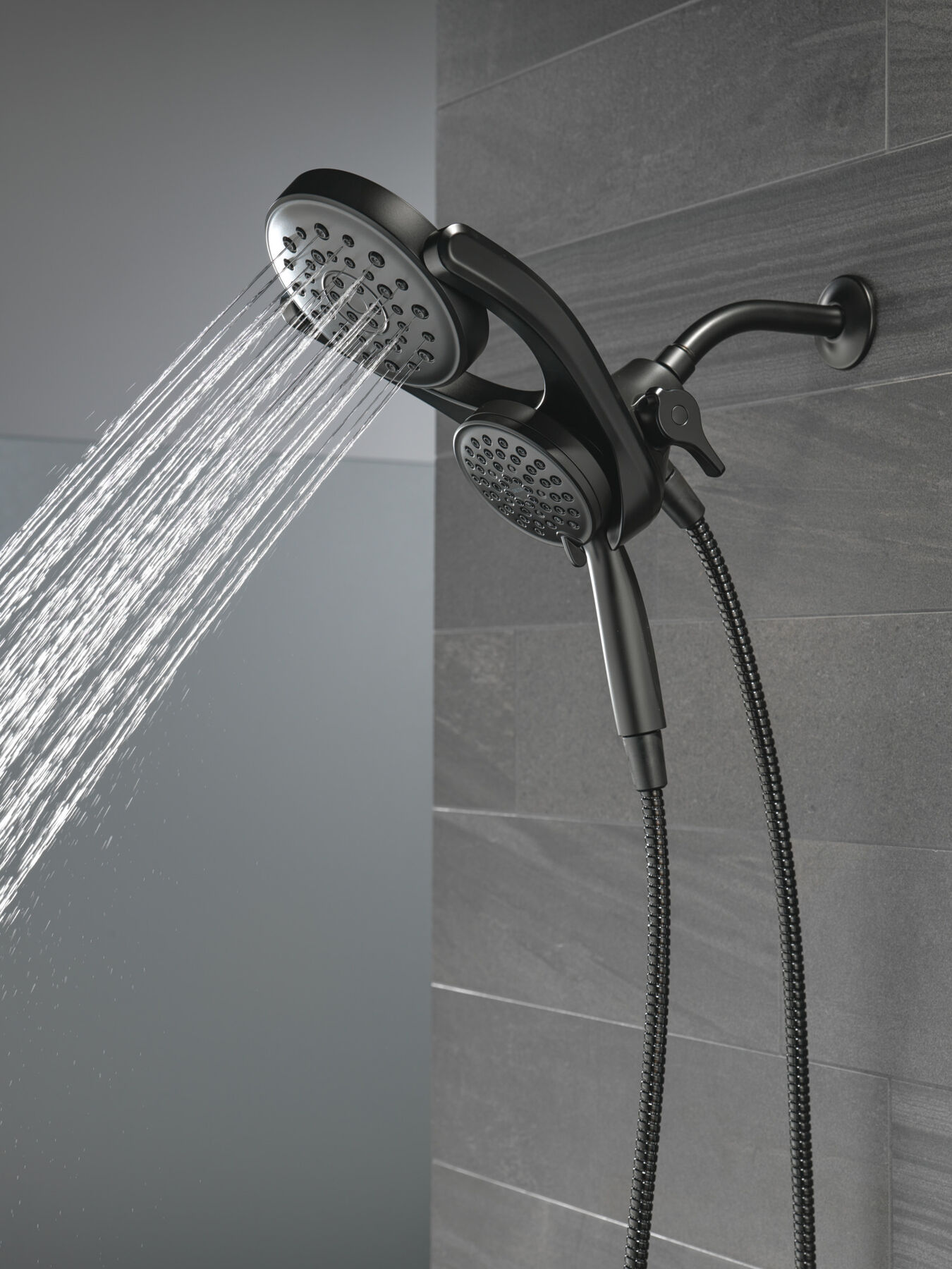 HydroRain&reg; 4-Setting Two-in-One Shower Head (Recertified)