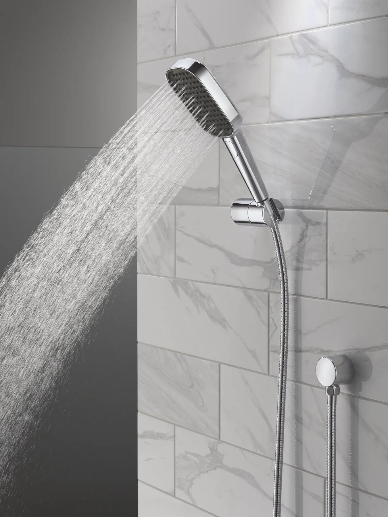 4-Setting Hand Shower with Wall Mount featuring FeatherRain&trade; Spray