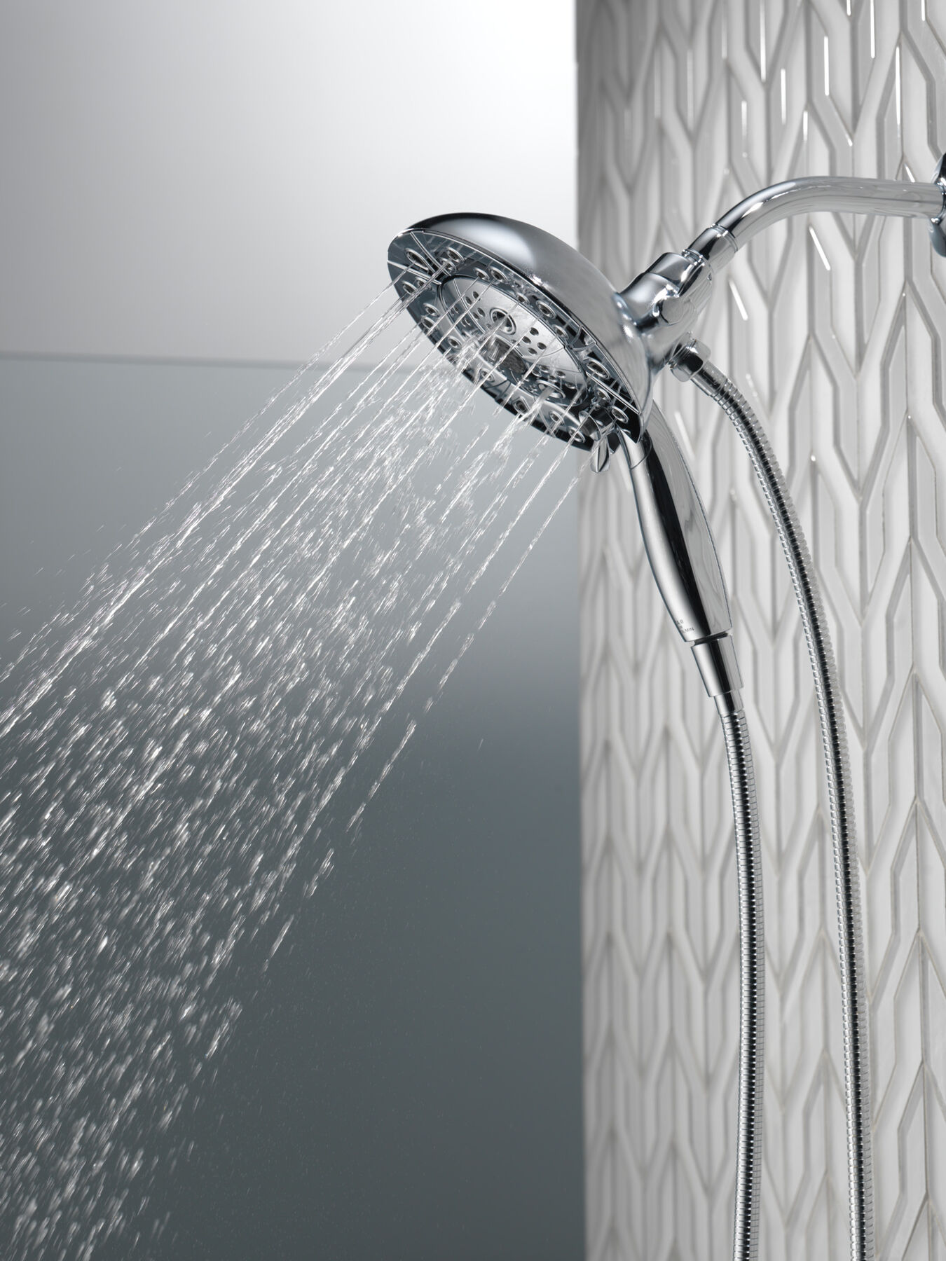 H<sub>2</sub>Okinetic&reg; In2ition&reg; 5-Setting Two-in-One Shower