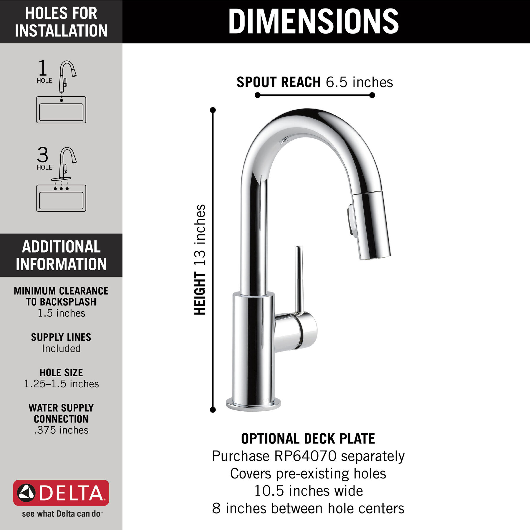 Single Handle Pull-Down Bar / Prep Faucet