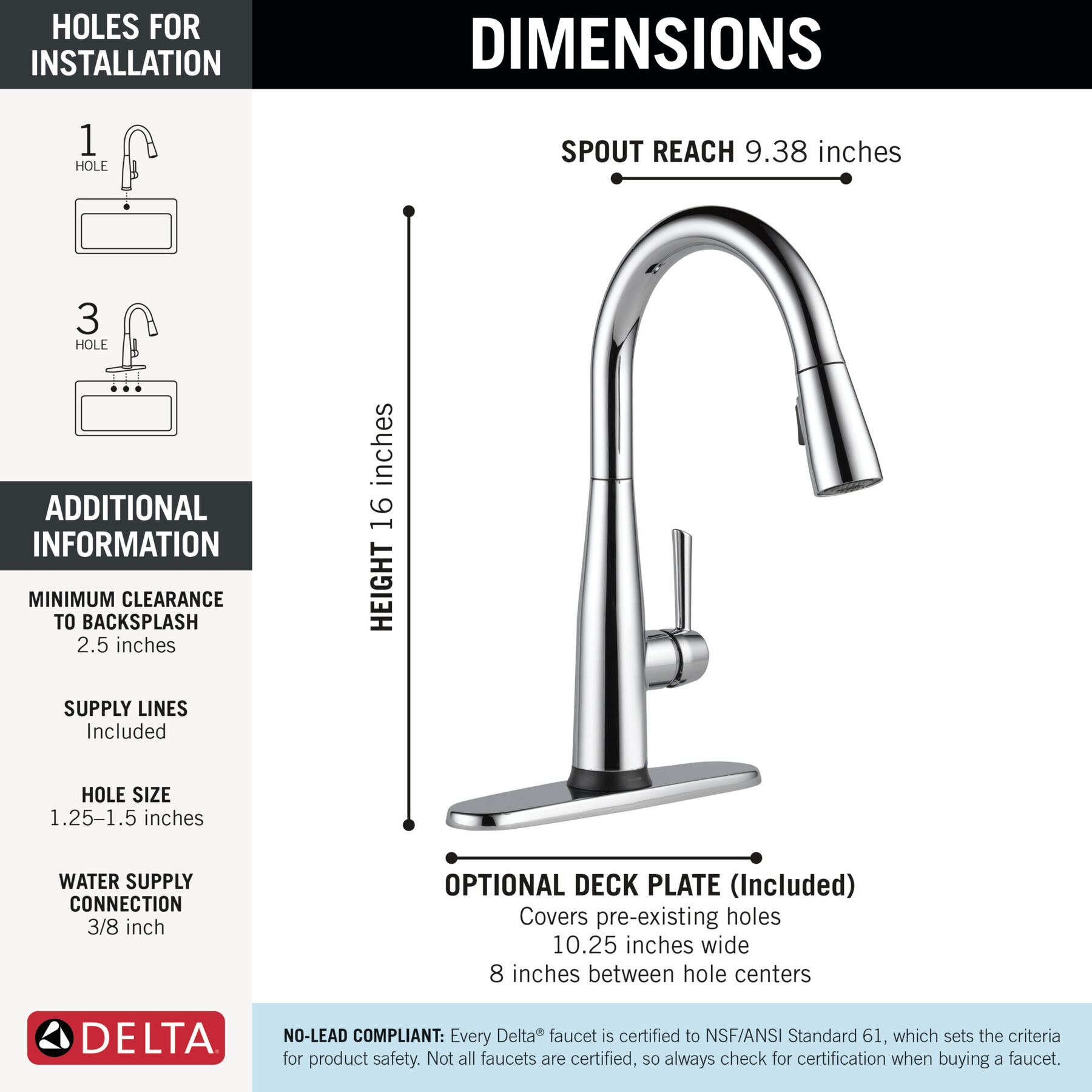 Touch<sub>2</sub>O&reg; Technology Kitchen Faucet with Touchless Technology