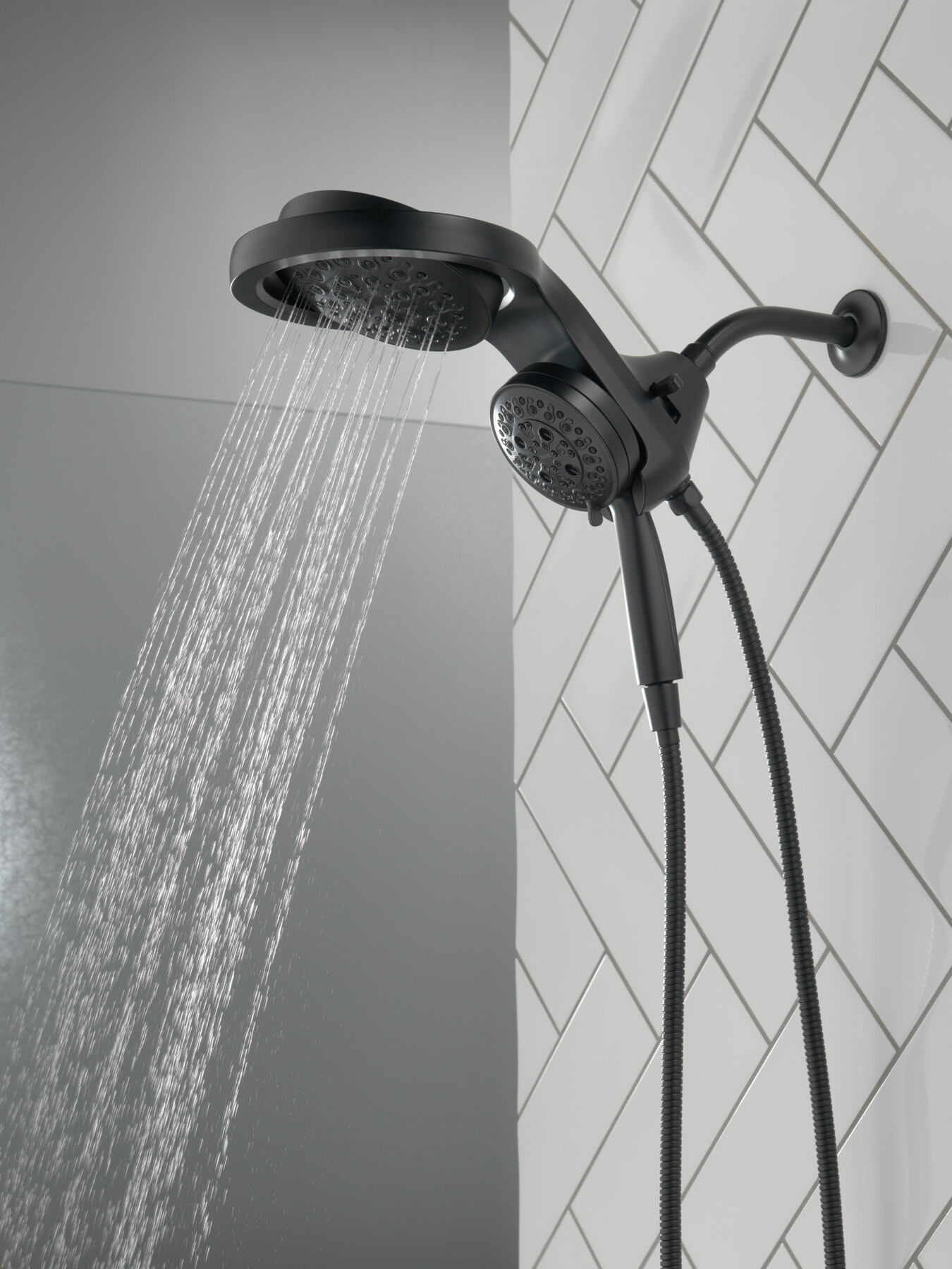 HydroRain&reg; H2Okinetic&reg; 5-Setting Two-in-One Shower Head (Recertified)
