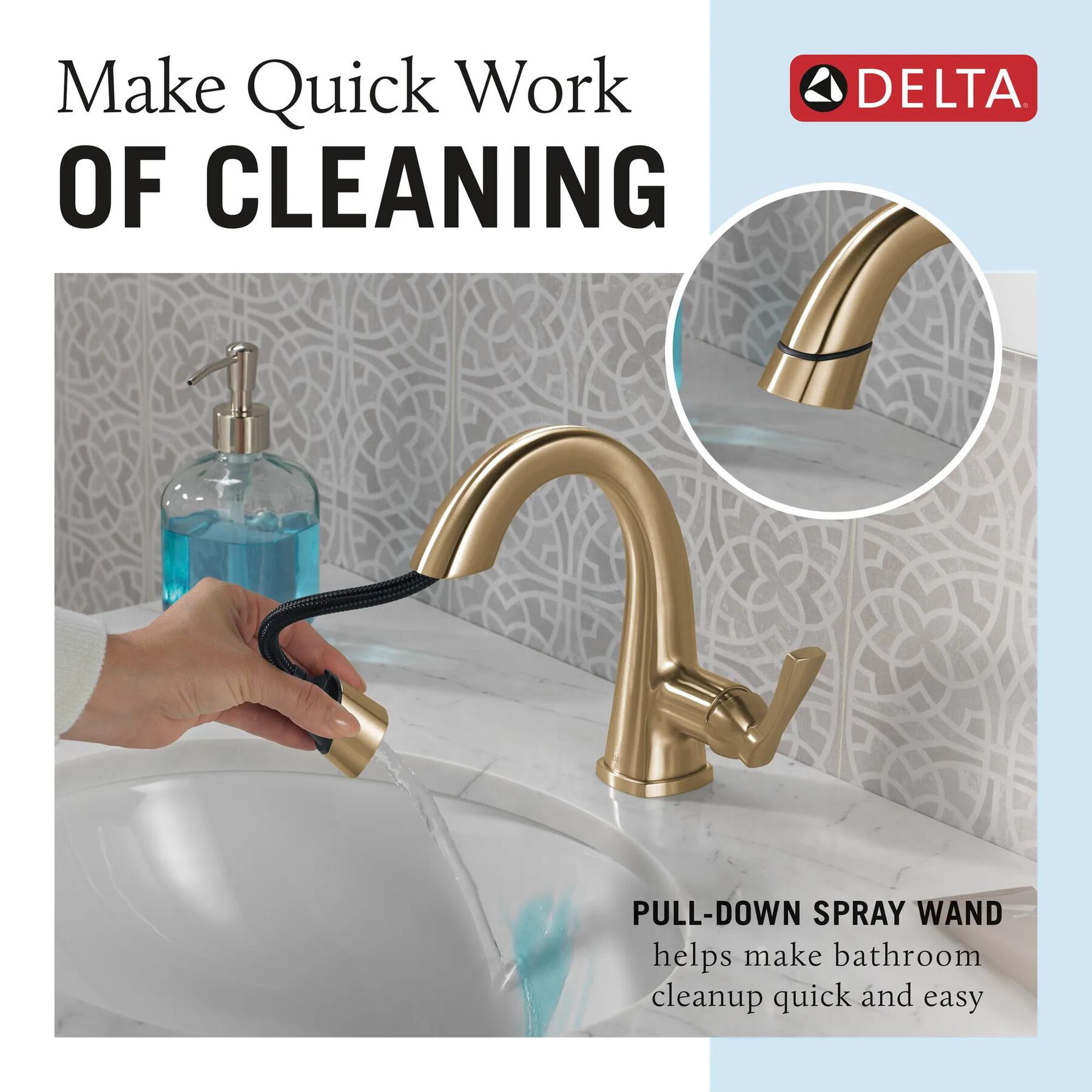 Single Handle Pull Down Bathroom Faucet (Recertified)