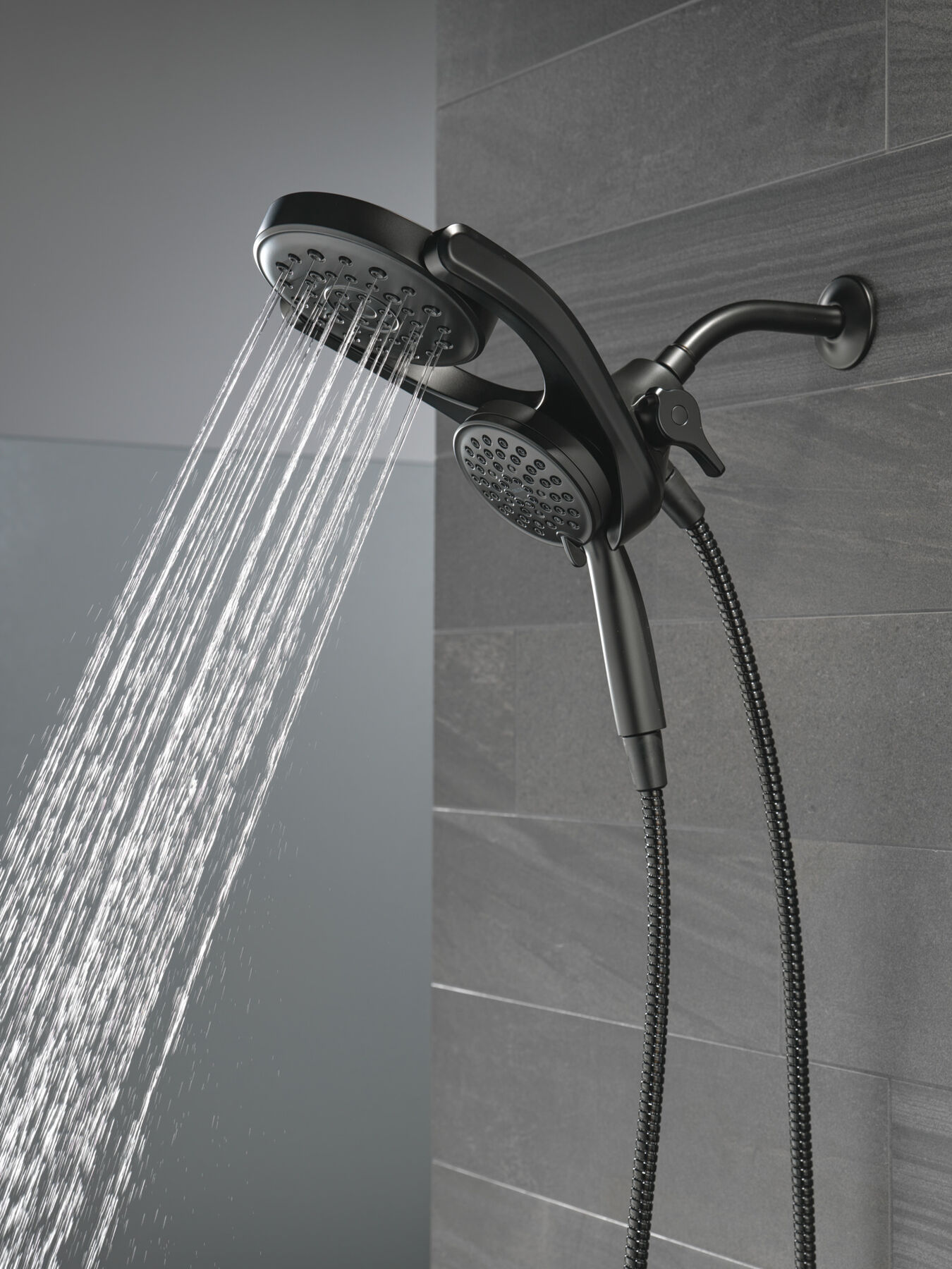 HydroRain&reg; 4-Setting Two-in-One Shower Head (Recertified)