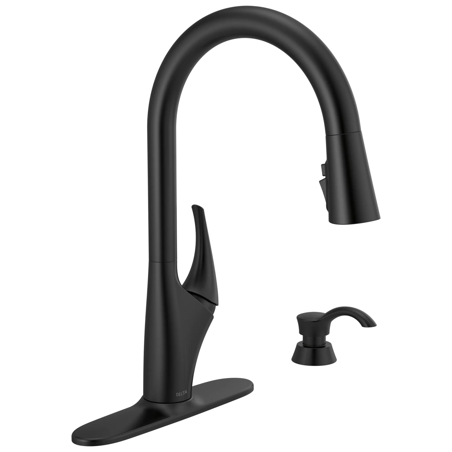 Single Handle Pull-Down Kitchen Faucet with Soap Dispenser and ShieldSpray Technology (Recertified)