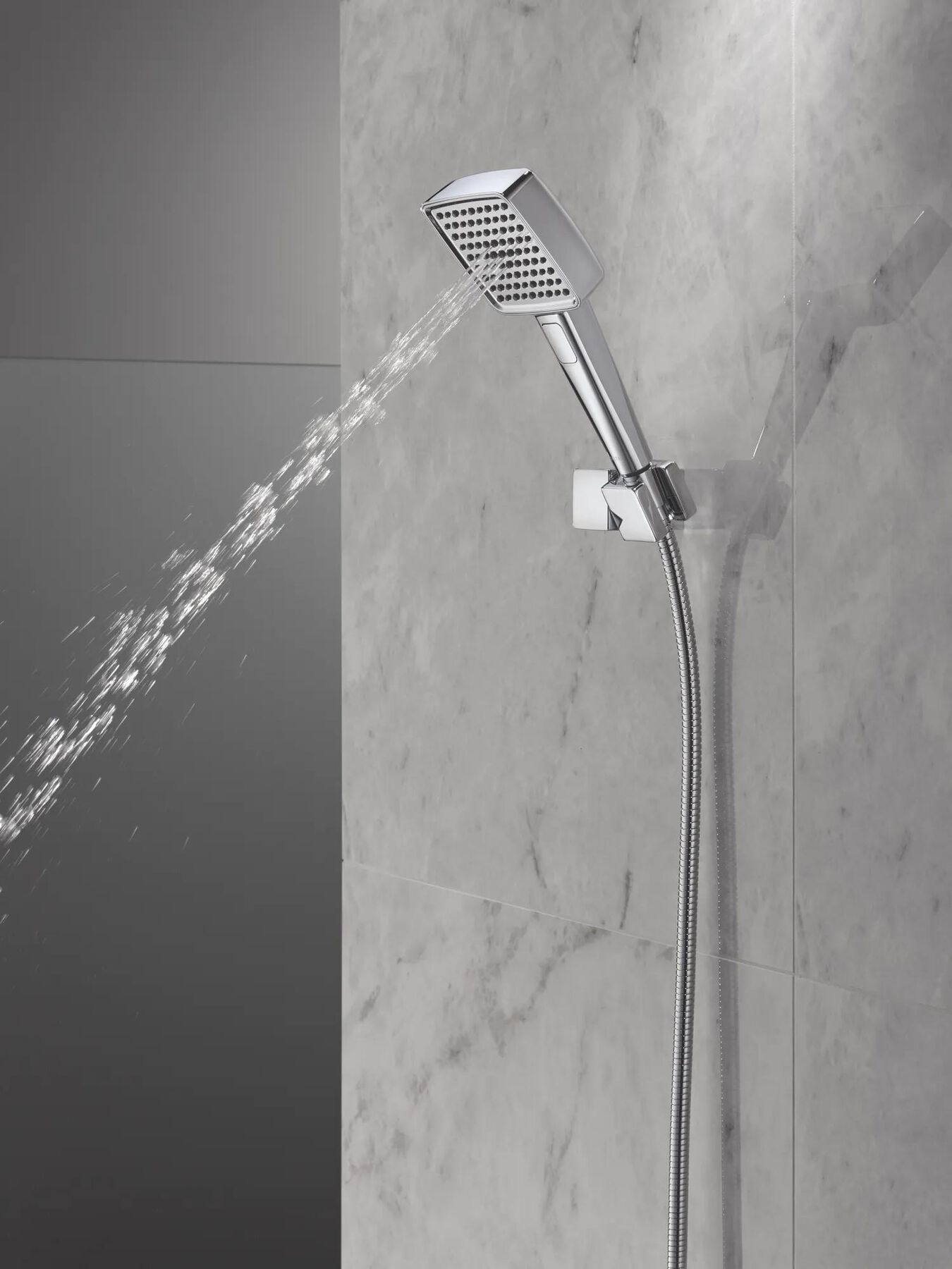 4-Setting Hand Shower with Wall Mount featuring FeatherRain&trade; Spray