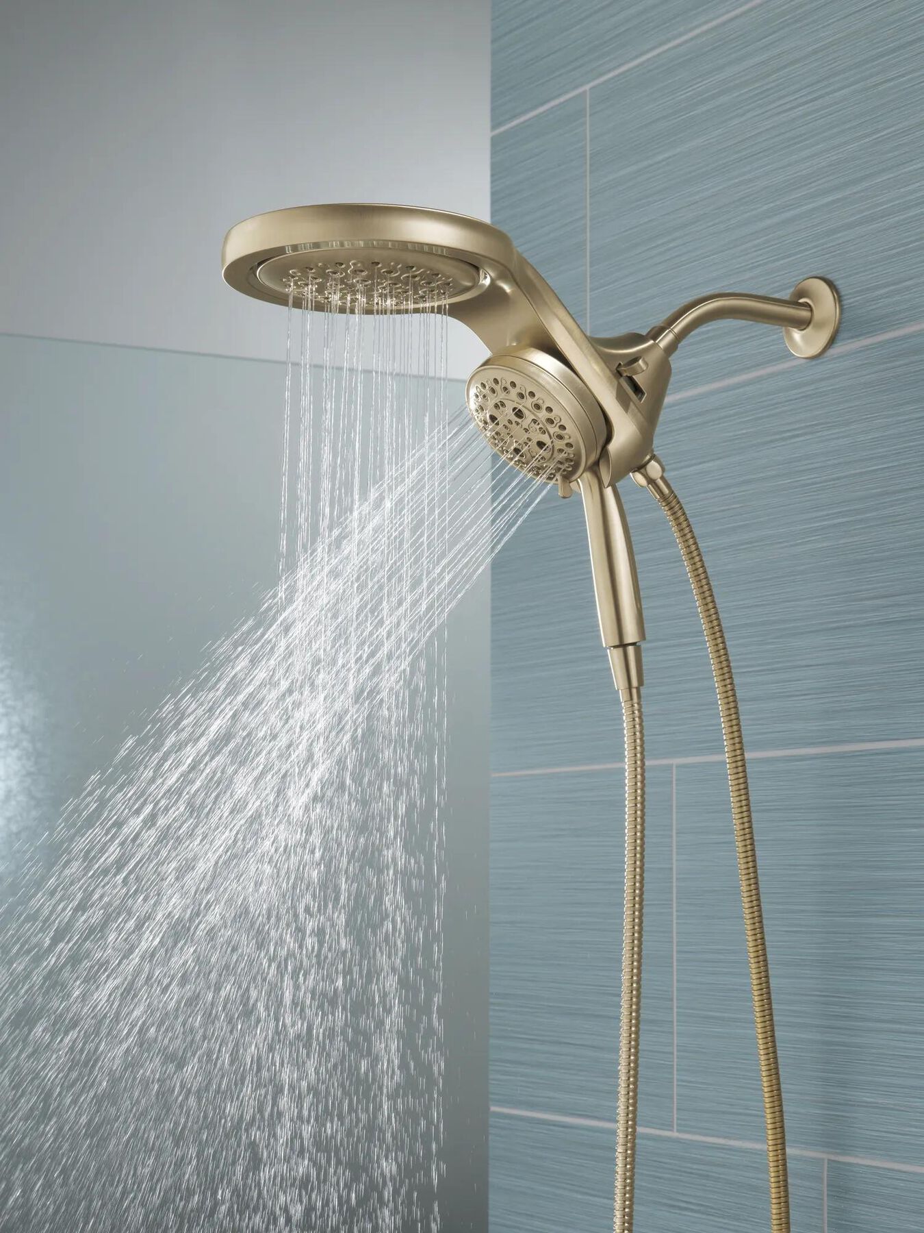 HydroRain&reg; H<sub>2</sub>Okinetic&reg; 5-Setting Two-in-One Shower Head (Recertified)