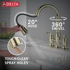 Two Handle Pull-Down Bridge Kitchen Faucet (Recertified)