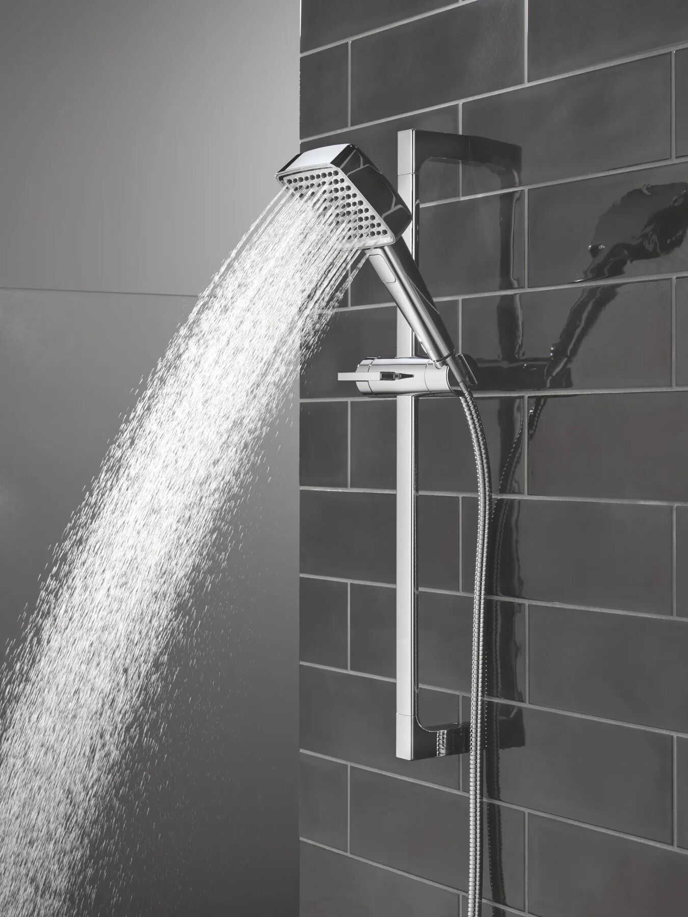 4-Setting Hand Shower with Slide Bar featuring FeatherRain&trade; Spray