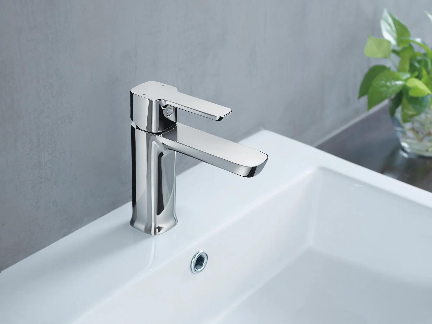 Single Handle Bathroom Faucet - Less Pop-Up