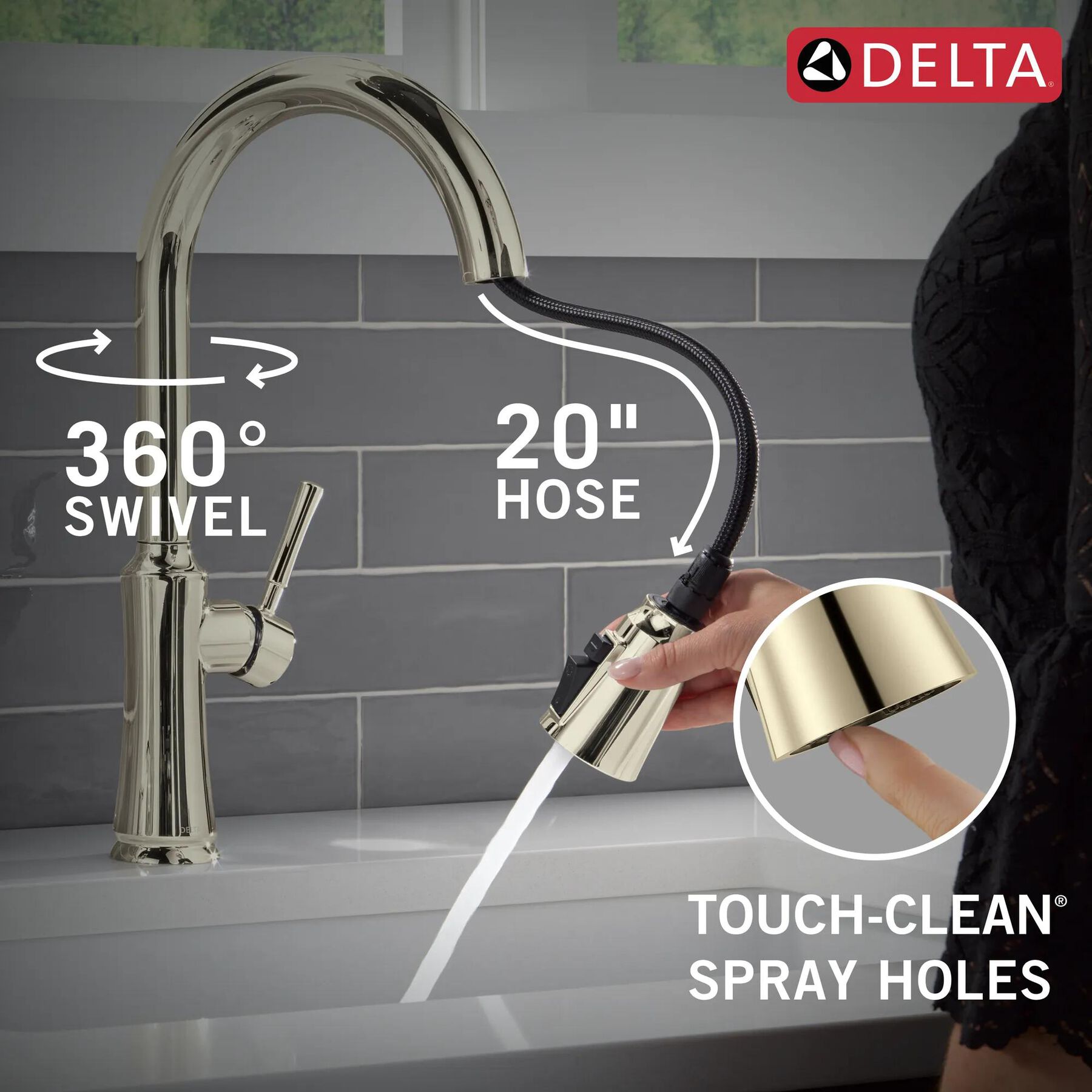 Single Handle Pull-Down Kitchen Faucet with Soap Dispenser and ShieldSpray Technology