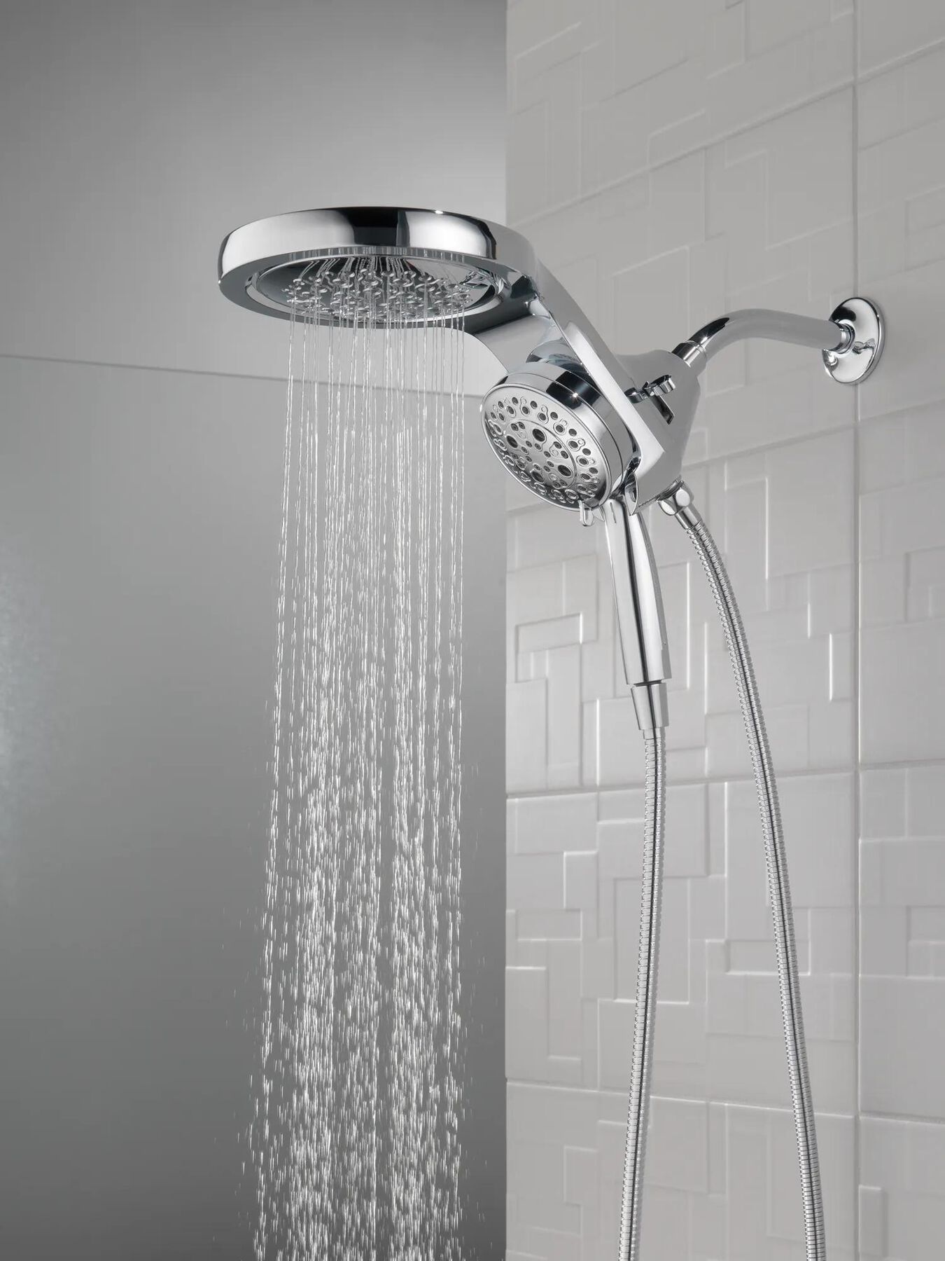 HydroRain&reg; H<sub>2</sub>Okinetic&reg; 5-Setting Two-in-One Shower Head