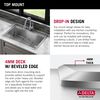 33&rdquo; Workstation Kitchen Sink Drop-In Top Mount Stainless Steel Single Bowl with WorkFlow&trade; Ledge and Accessories
