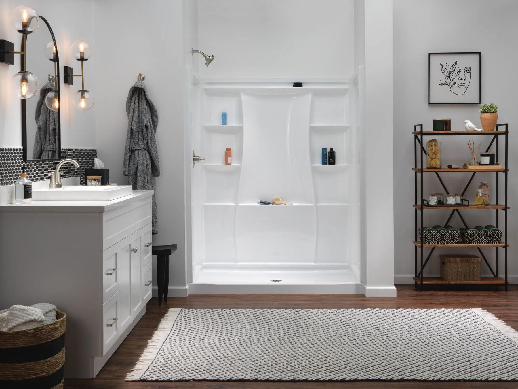 60x32 Alcove Shower Bundle - Center
