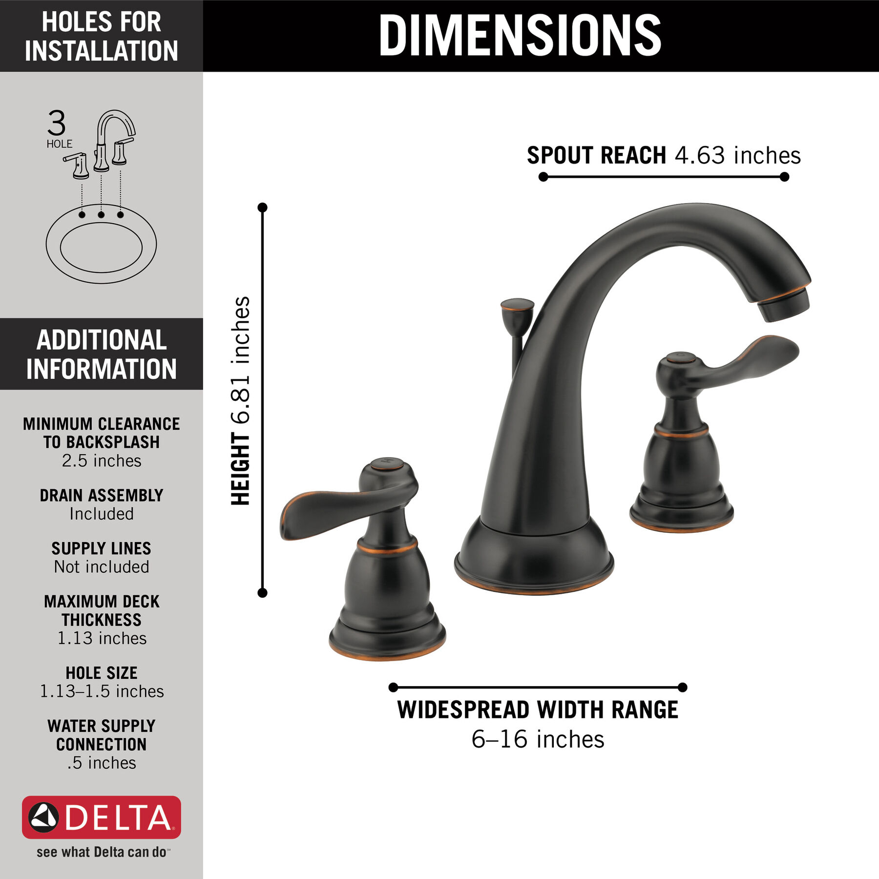Two Handle Widespread Bathroom Faucet