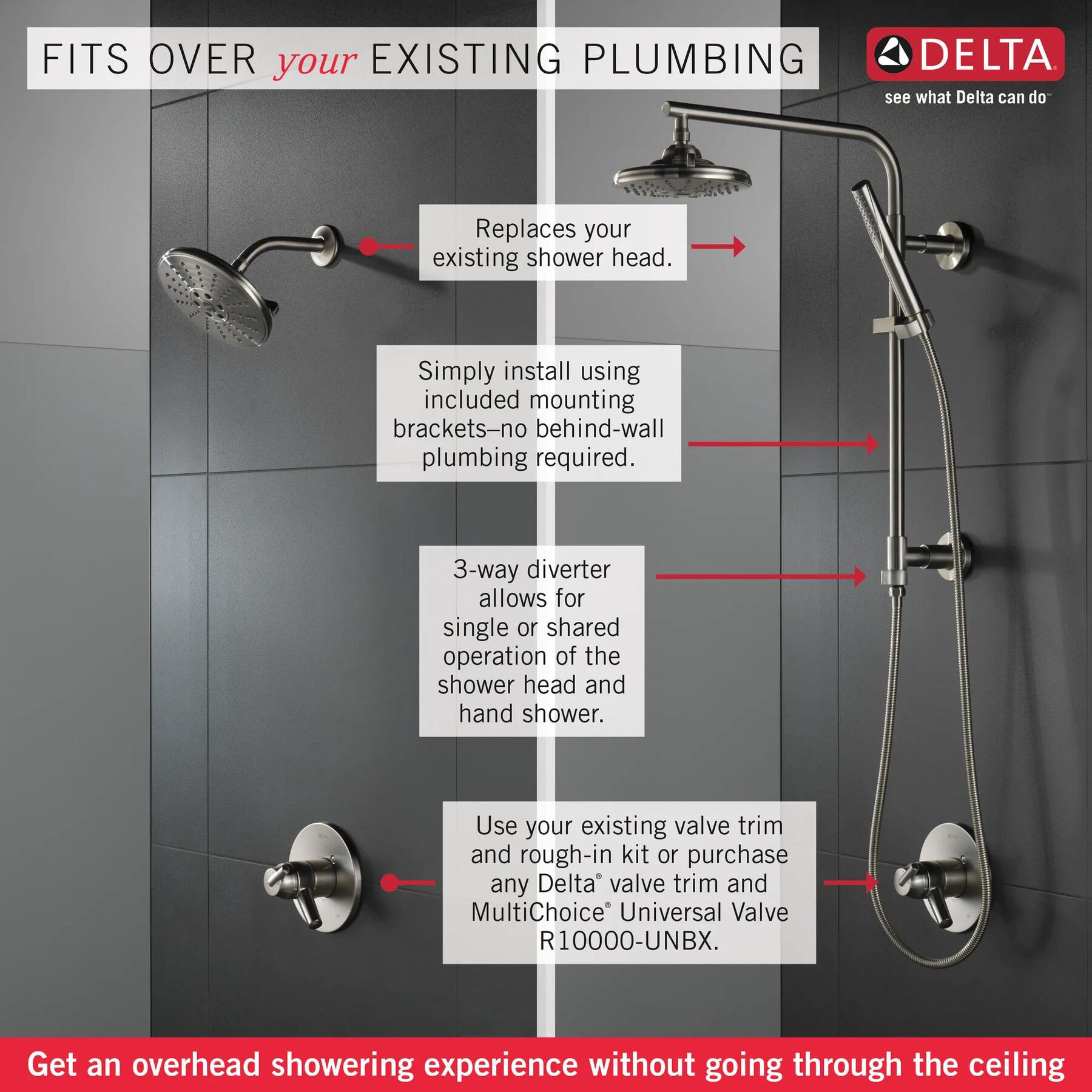 Shower Column 18" Angular