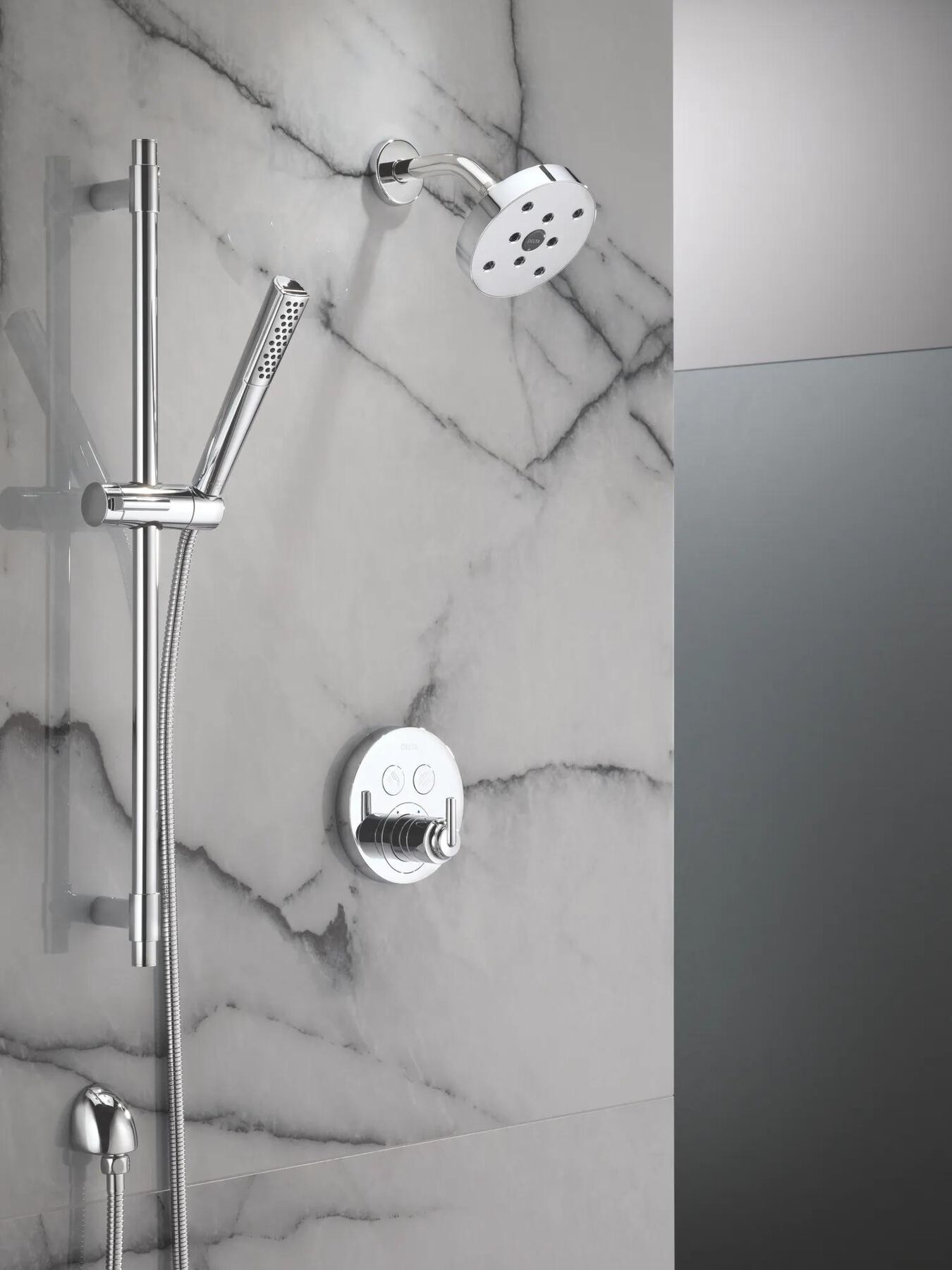 Round Contemporary Push-Button Shower