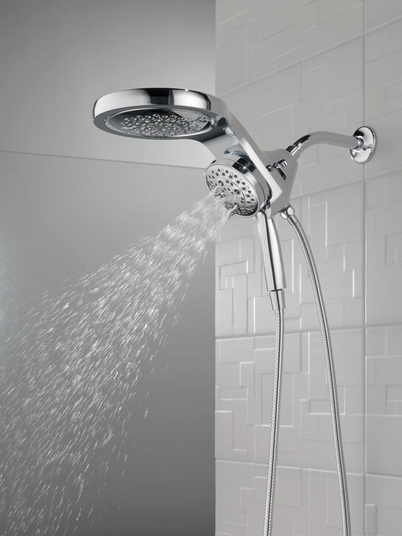 HydroRain&reg; H<sub>2</sub>Okinetic&reg; 5-Setting Two-in-One Shower Head