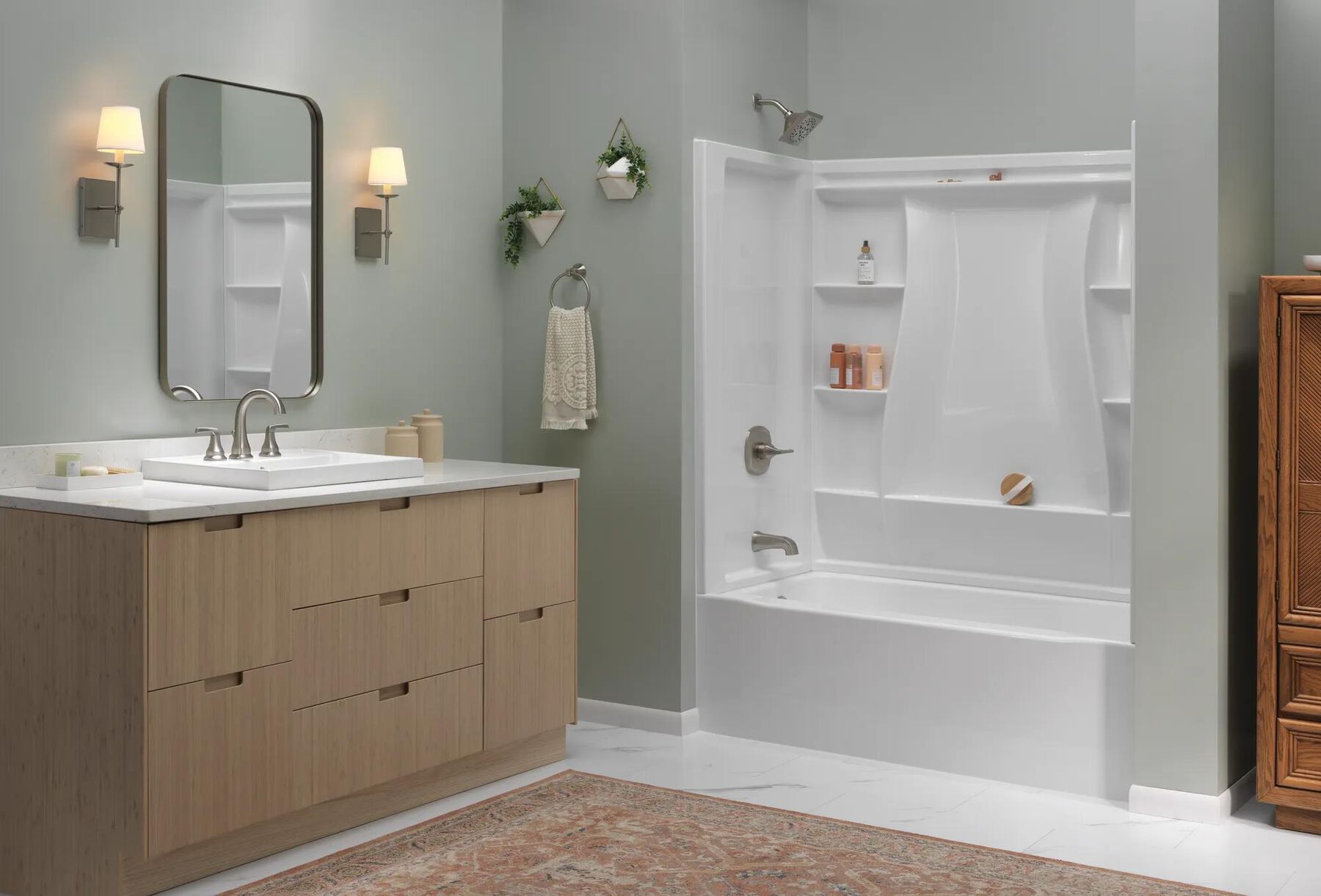 60x32 Alcove Bathtub Bundle - Left