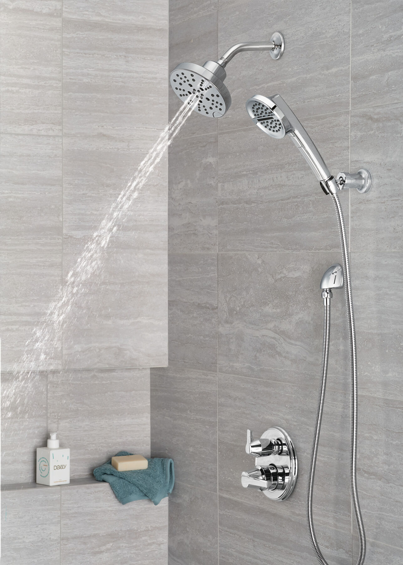 H<sub>2</sub>Okinetic&reg; 5-Setting Contemporary Raincan Shower Head
