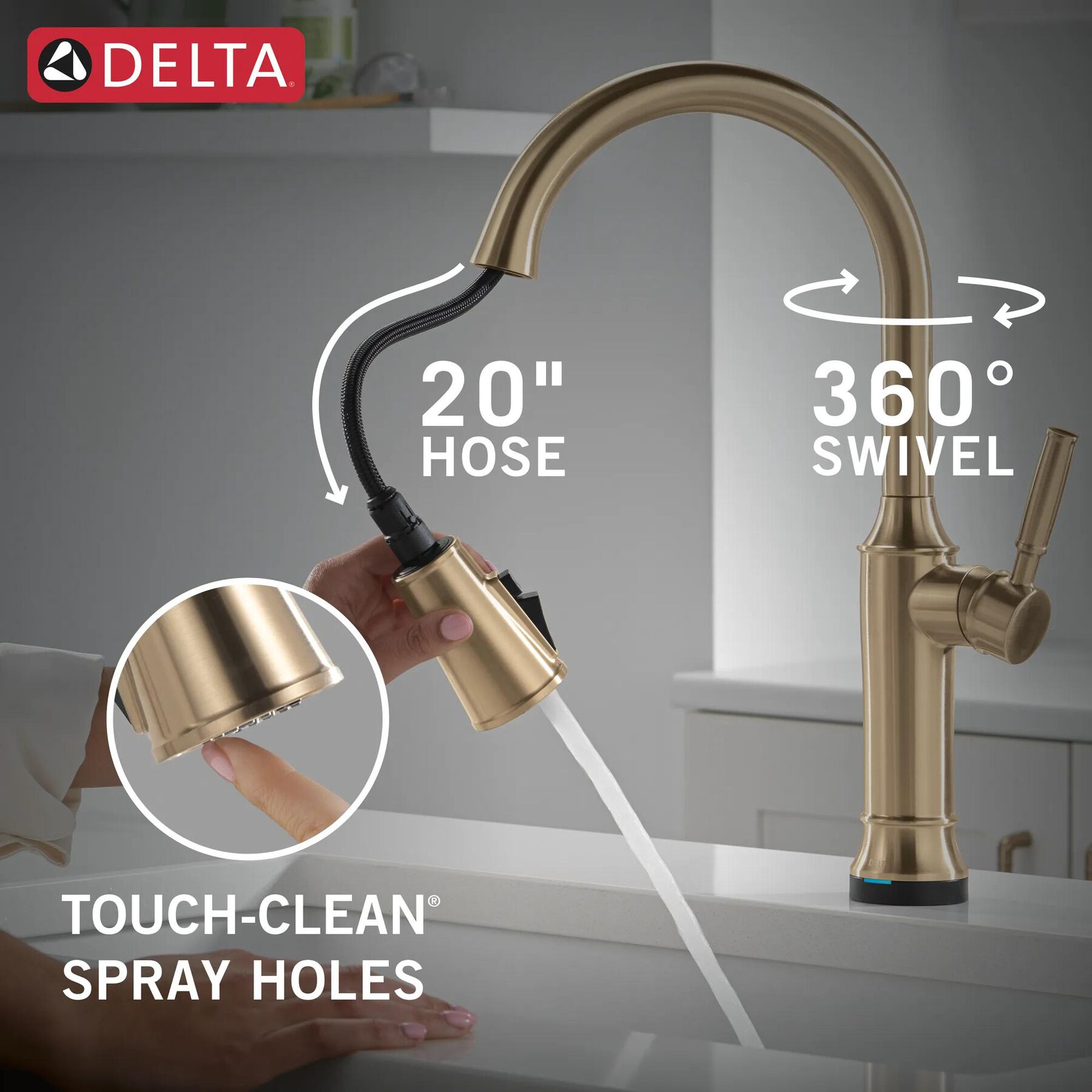 Touch<sub>2</sub>O&reg; Technology Kitchen Faucet with Touchless Technology (Recertified)