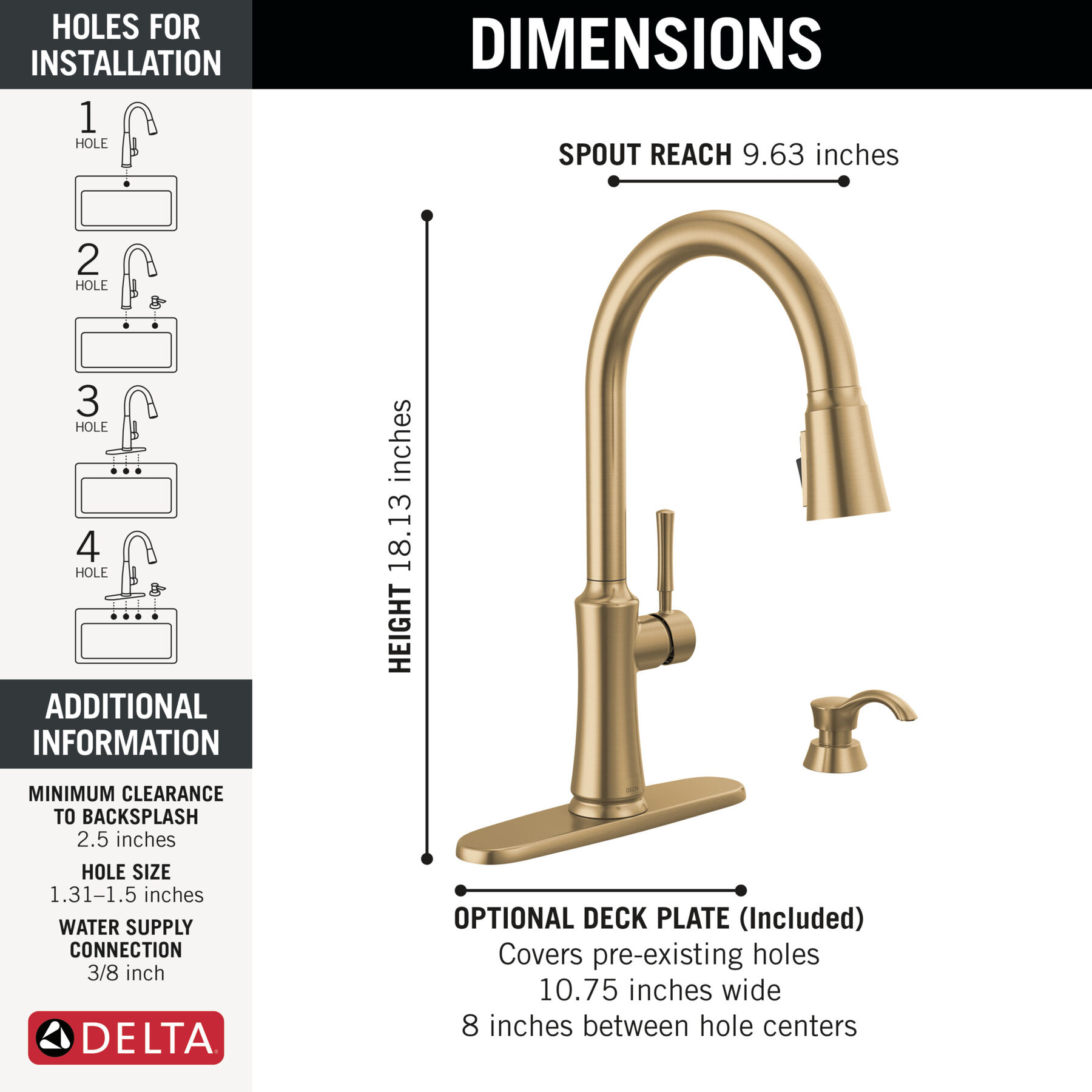Single Handle Kitchen Pull-Down Faucet w/ Soap Dispenser