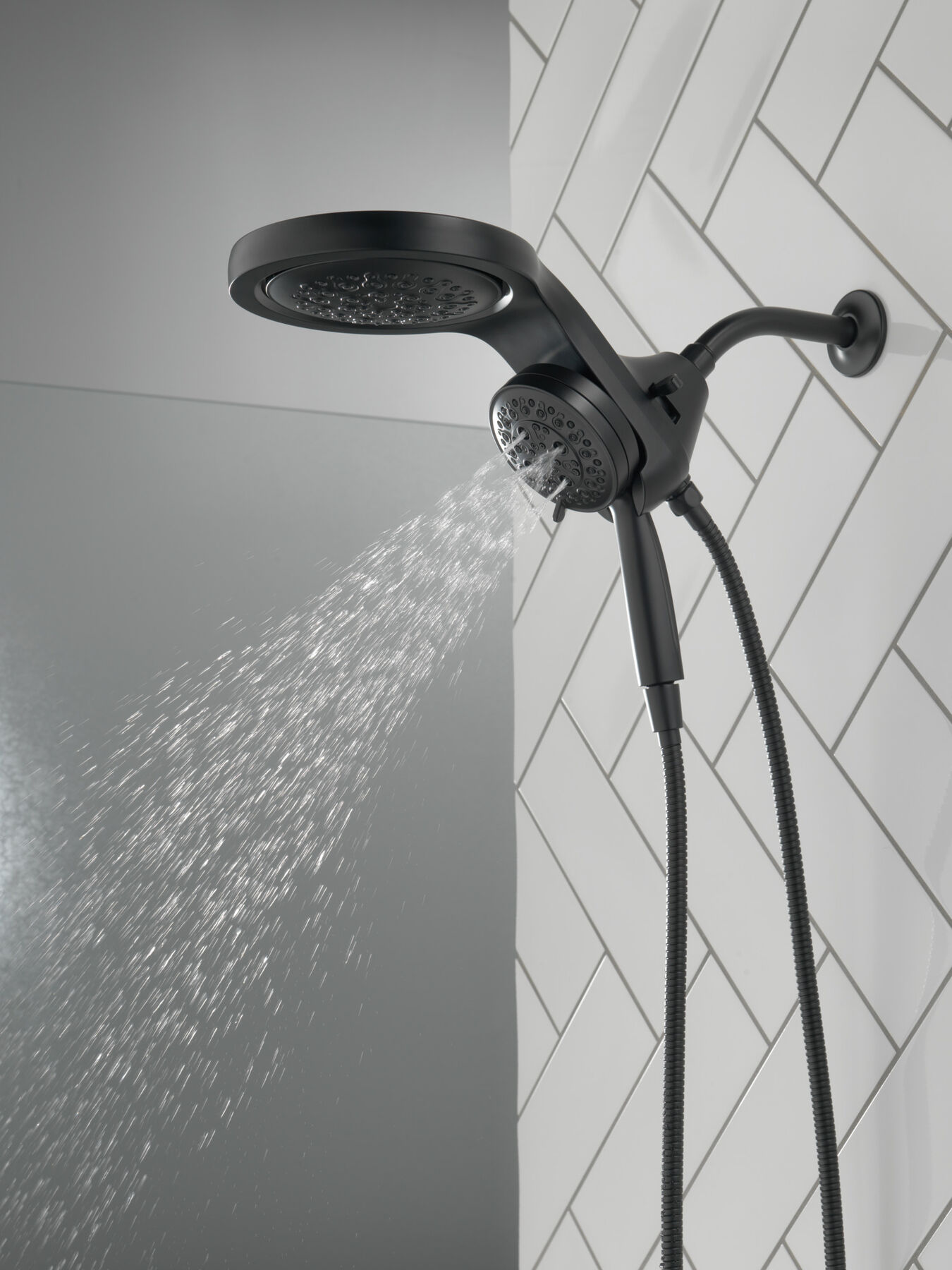 HydroRain&reg; H2Okinetic&reg; 5-Setting Two-in-One Shower Head (Recertified)