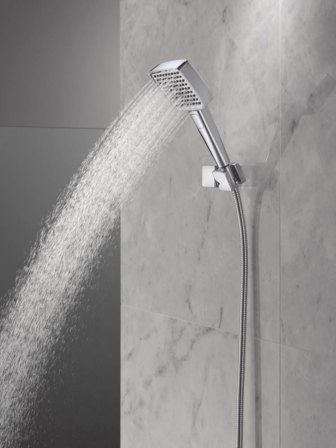 4-Setting Hand Shower with Wall Mount featuring FeatherRain&trade; Spray