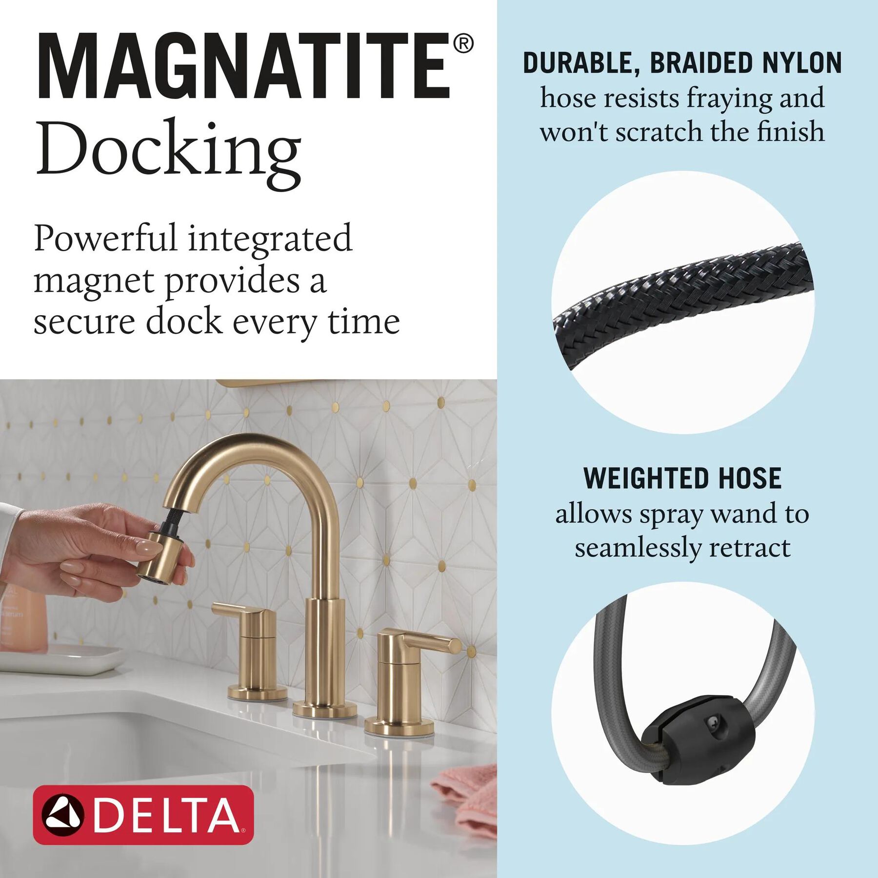 Two Handle Widespread Pull-Down Bathroom Faucet (Recertified)