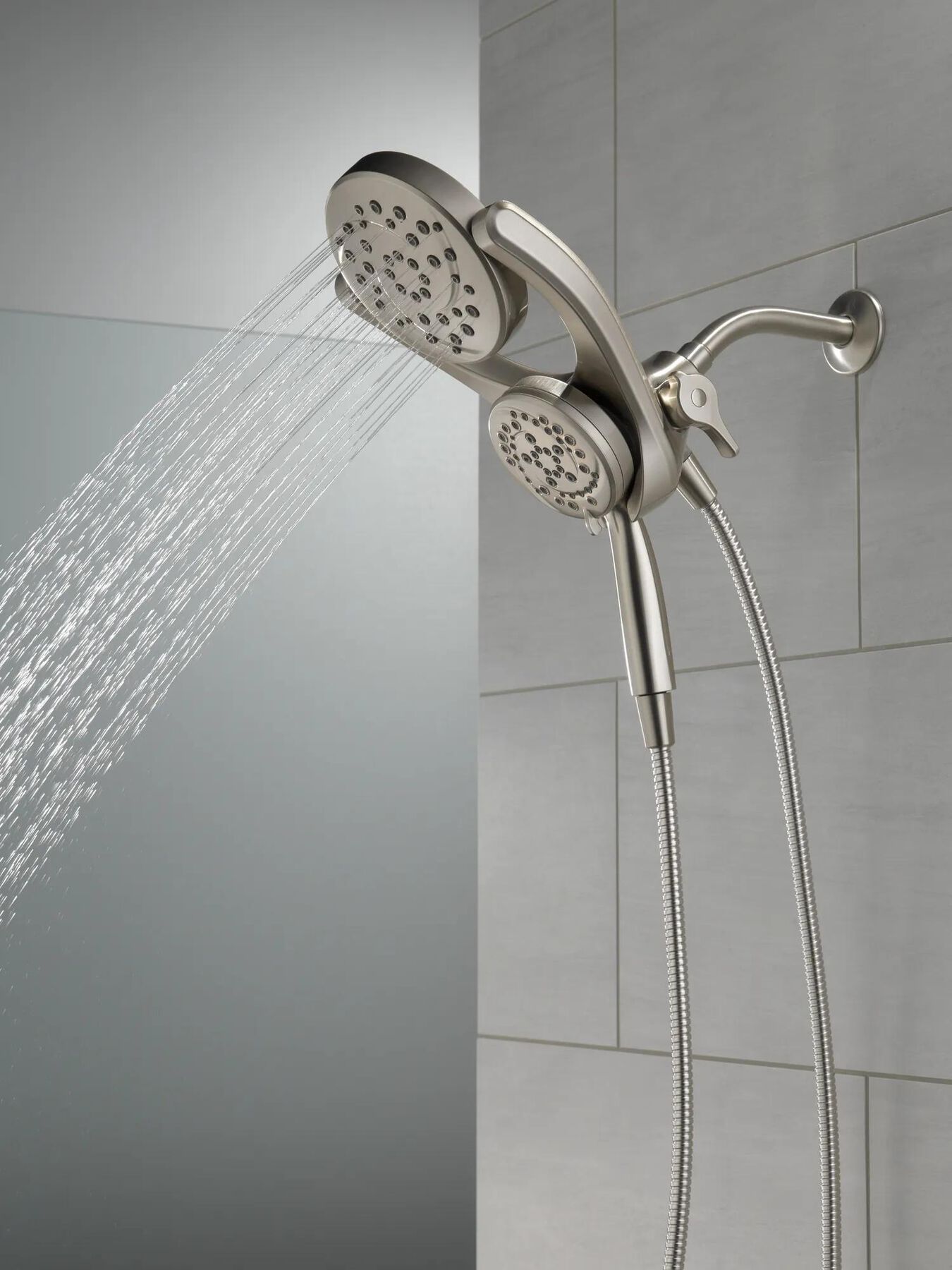 HydroRain&reg; 4-Setting Two-in-One Shower Head (Recertified)