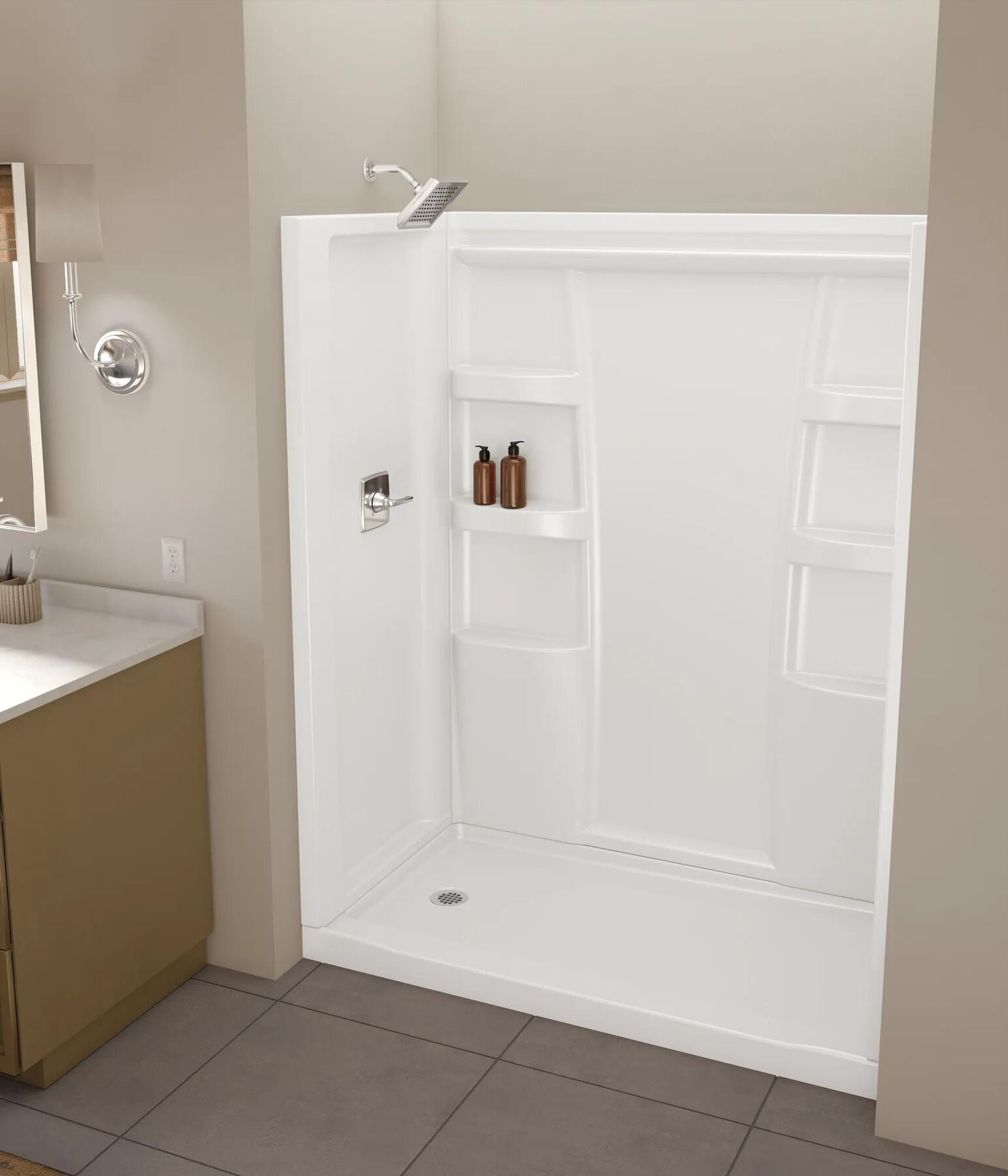 ProCrylic 60 in. x 32 in.Shower Base Left Drain