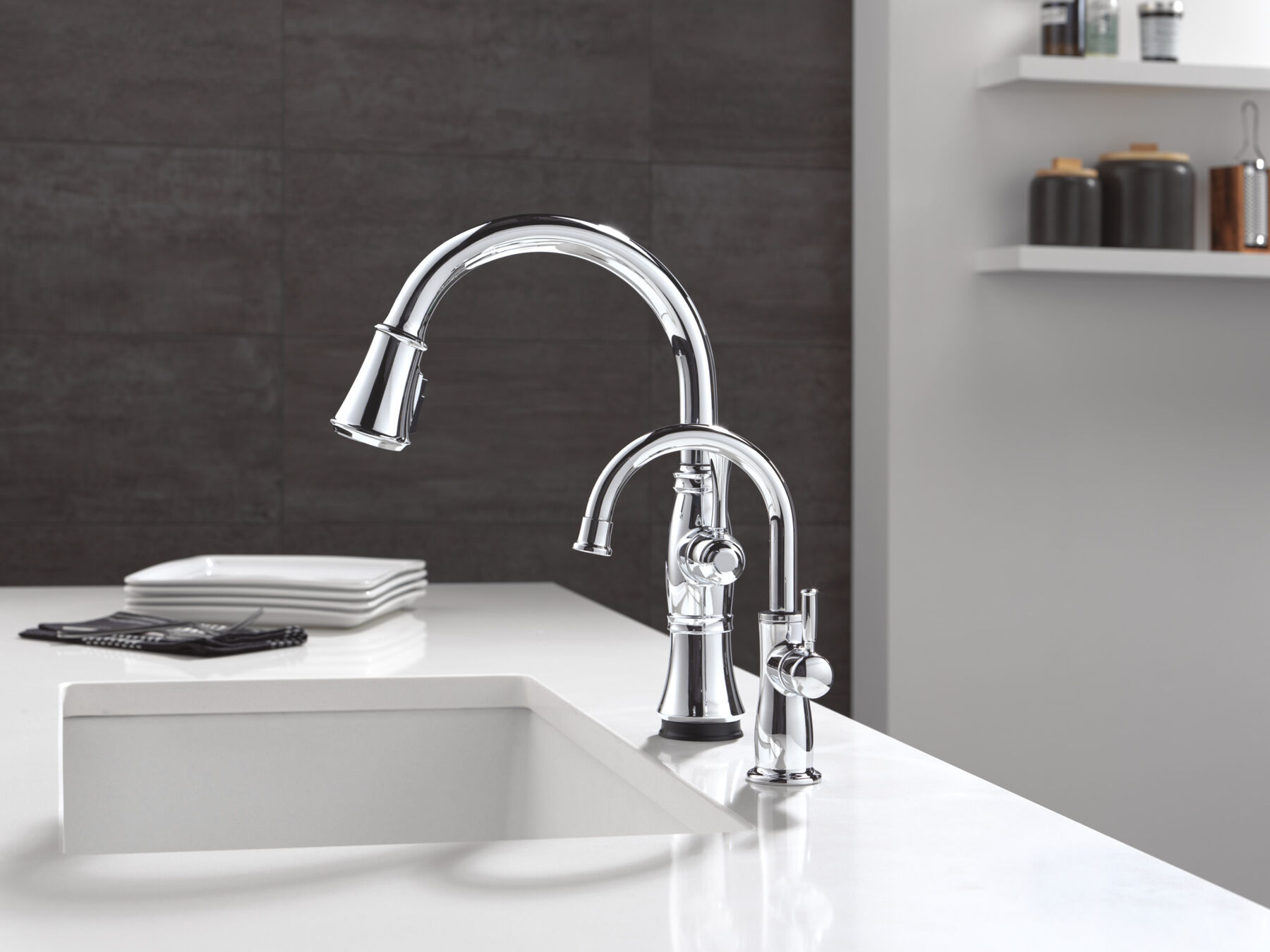 Touch<sub>2</sub>O&reg; Technology Kitchen Faucet with Touchless Technology