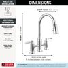 Two Handle Pull-Down Bridge Kitchen Faucet (Recertified)