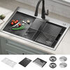 33&rdquo; Workstation Kitchen Sink&nbsp;Drop-In Top Mount&nbsp;16 Gauge&nbsp;Stainless Steel 50/50 Double Bowl with&nbsp;WorkFlow&trade; Ledge&nbsp;and Accessories