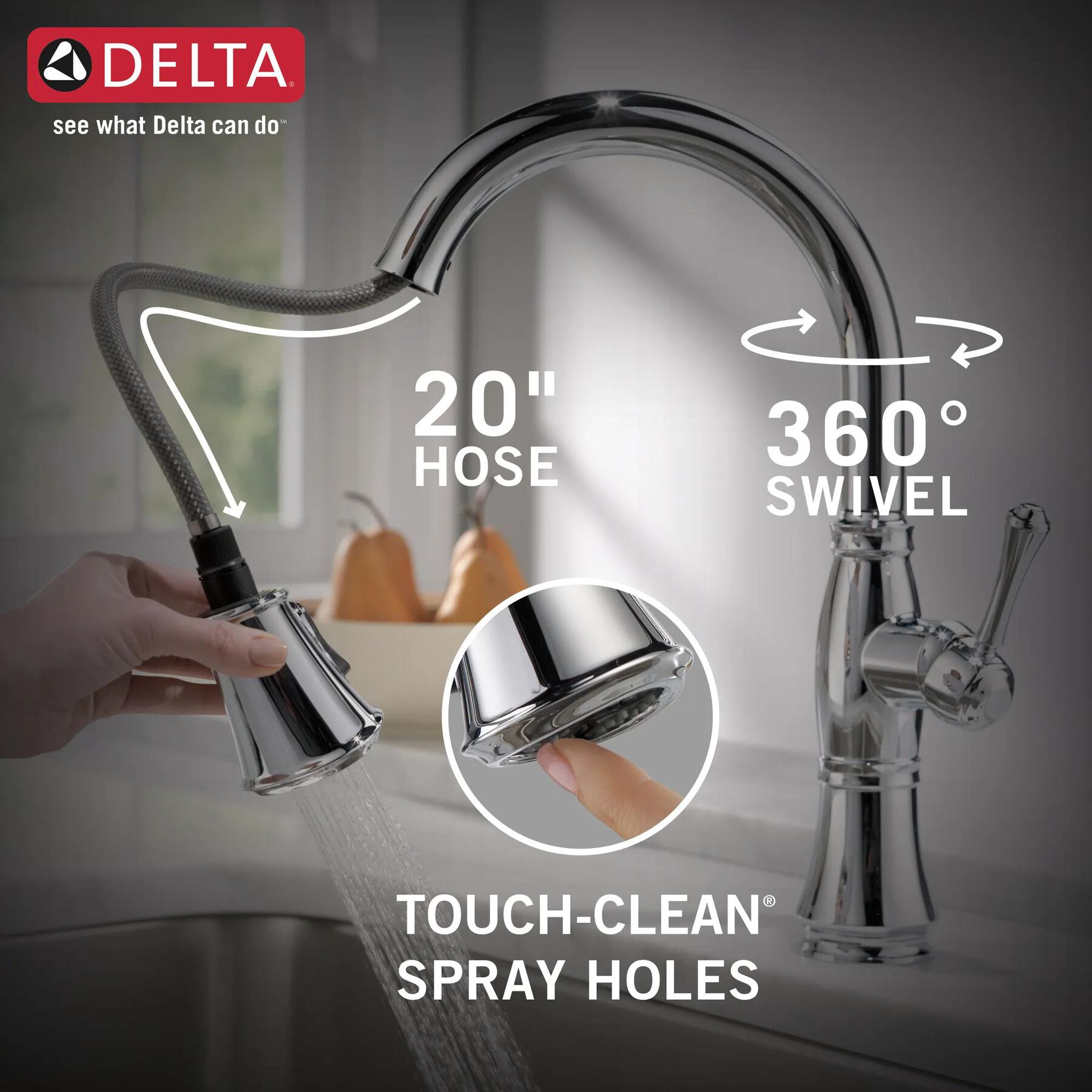 Single Handle Pull-Down Kitchen Faucet with Touch<sub>2</sub>O&reg; and ShieldSpray&reg; Technologies
