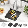 17&rdquo; Workstation Undermount Single Bowl 16 Gauge Stainless Steel&nbsp;Bar Prep Kitchen Sink with&nbsp;WorkFlow&trade; Ledge and Accessories
