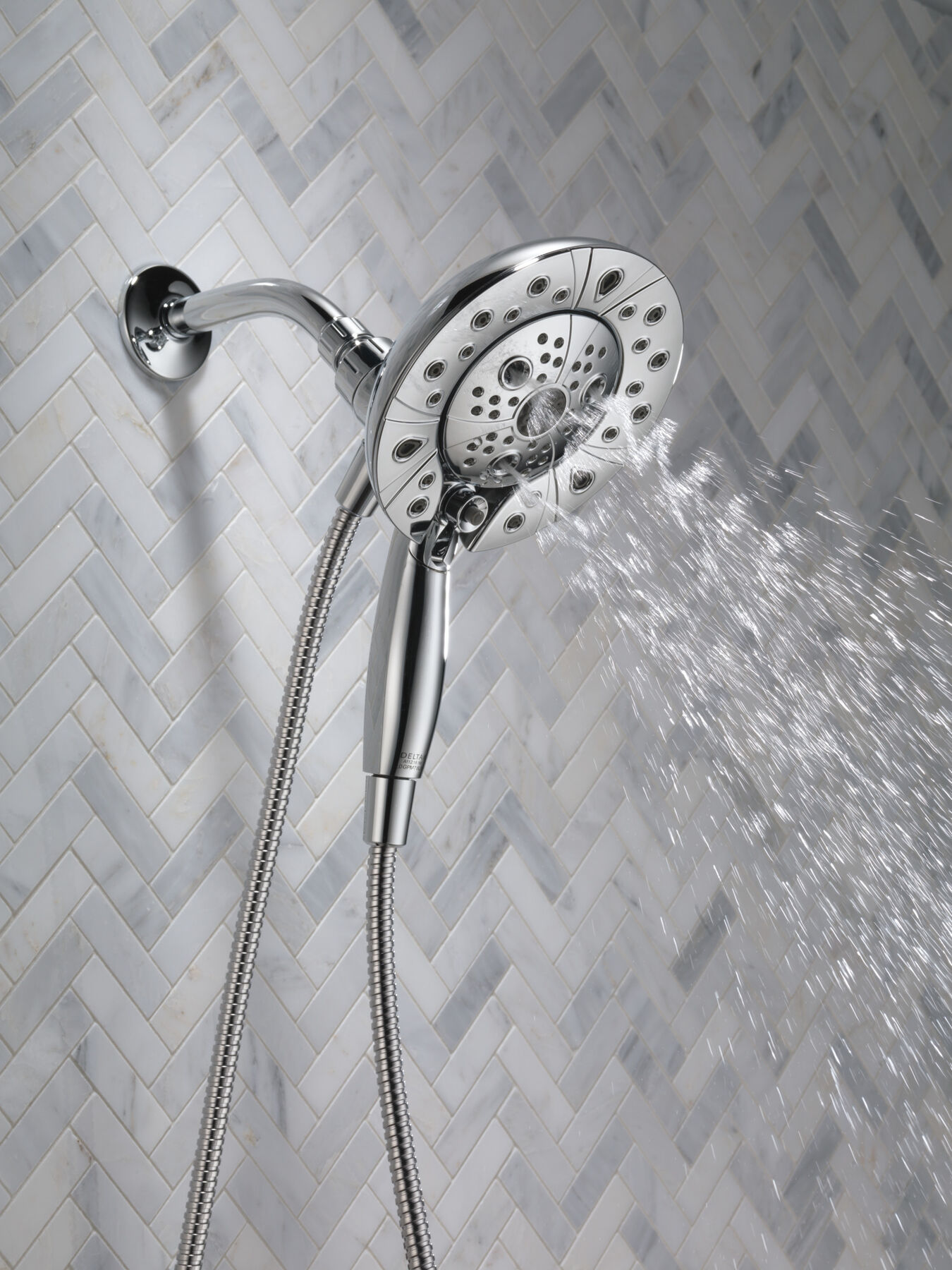 H<sub>2</sub>Okinetic&reg; In2ition&reg; 5-Setting Two-in-One Shower