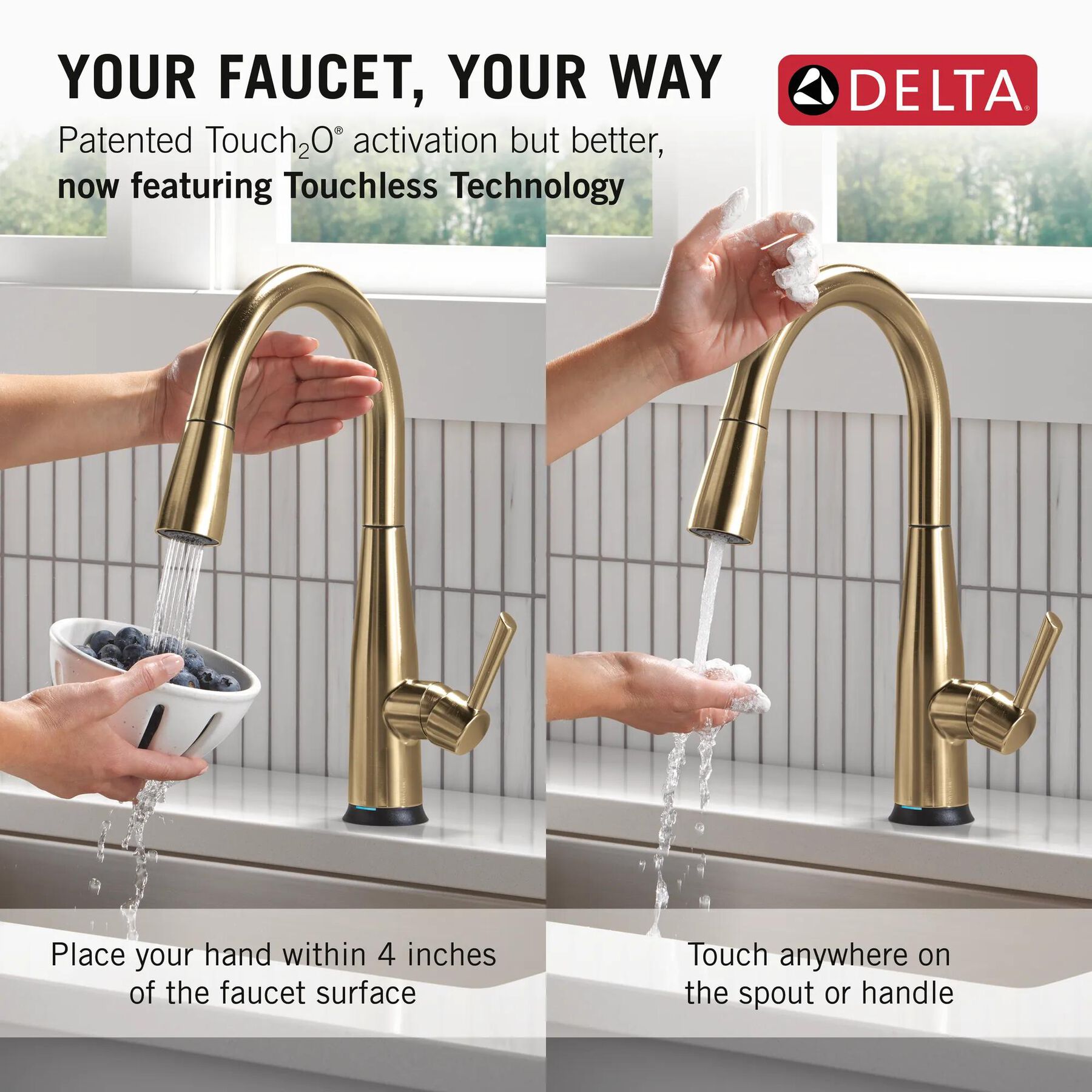 Touch<sub>2</sub>O&reg; Technology Kitchen Faucet with Touchless Technology (Recertified)