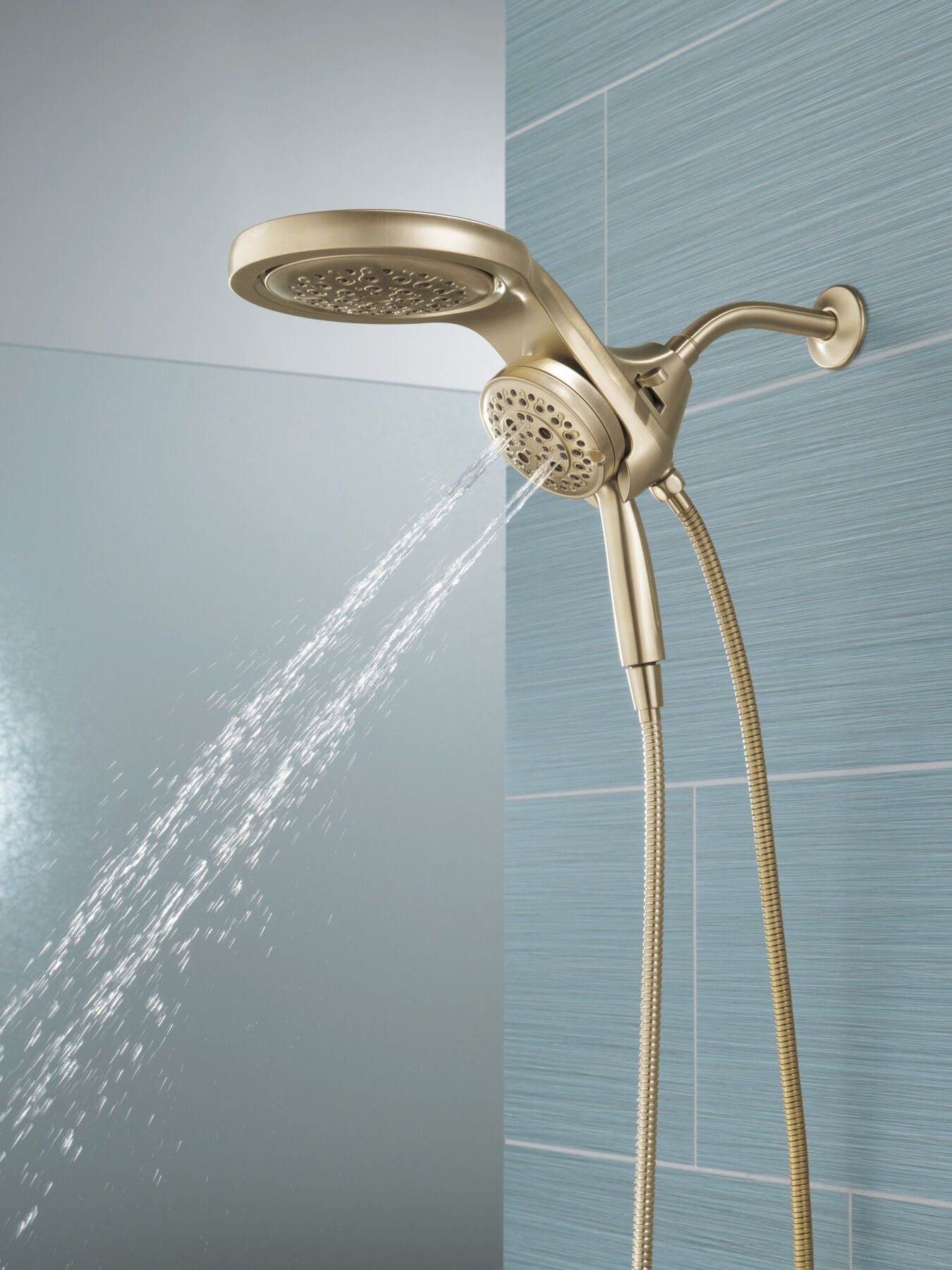 HydroRain&reg; H<sub>2</sub>Okinetic&reg; 5-Setting Two-in-One Shower Head (Recertified)