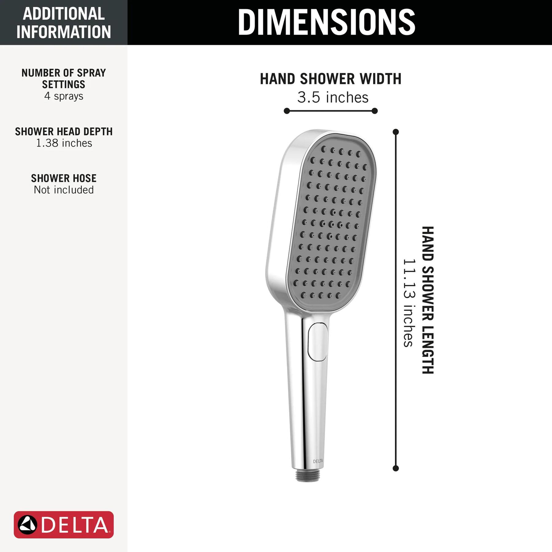 4-Setting Hand Shower with Silicone Spray Face and FeatherRain&trade; Spray