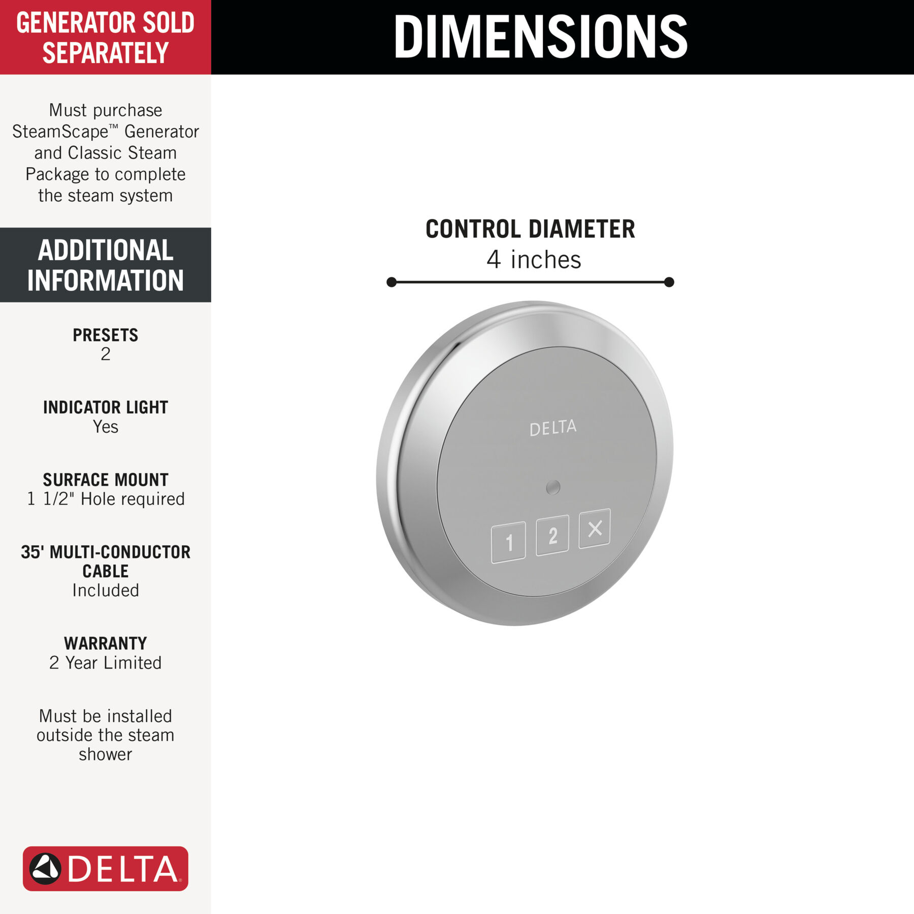 Round Exterior Steam Control