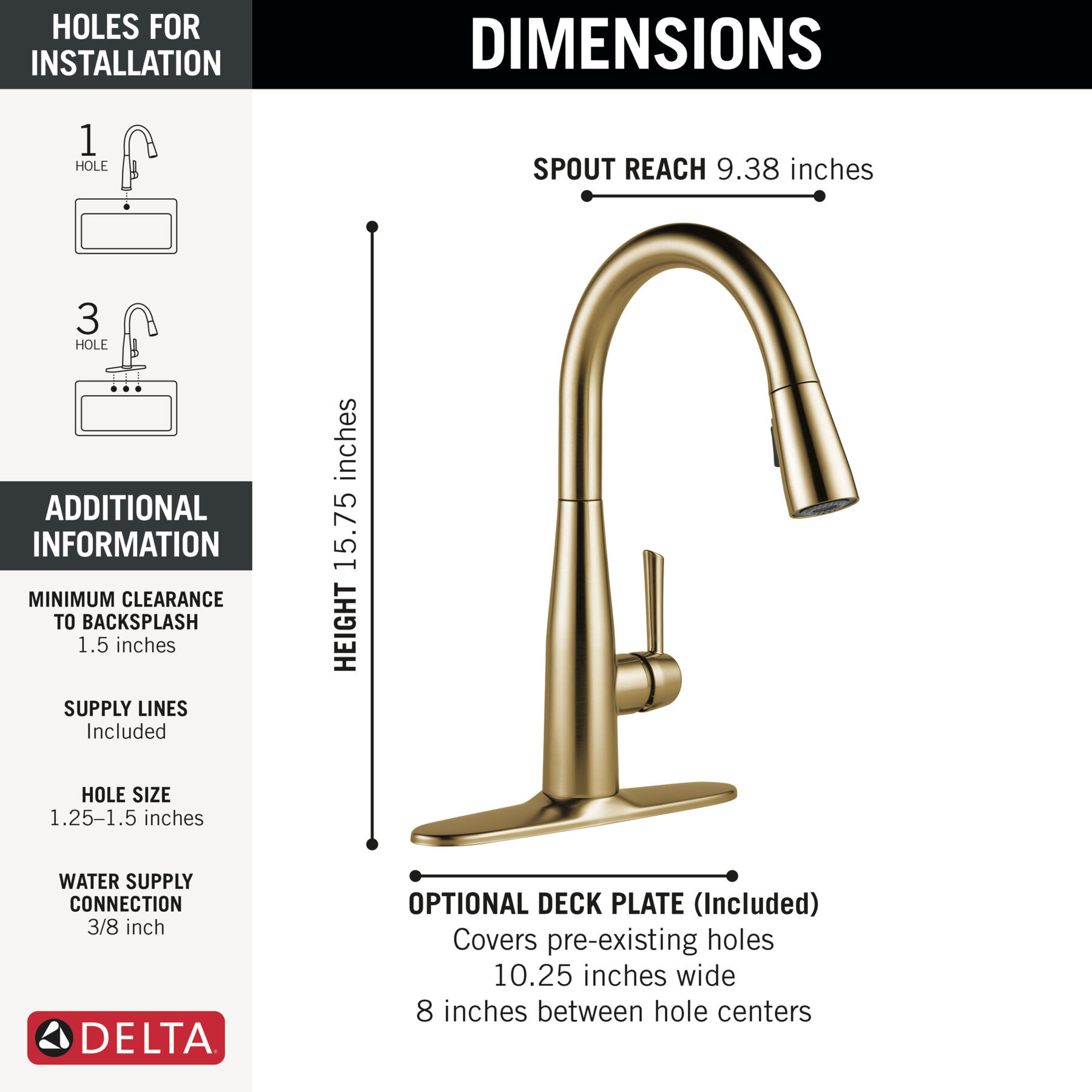 Pull-Down Kitchen Faucet  (Recertified)