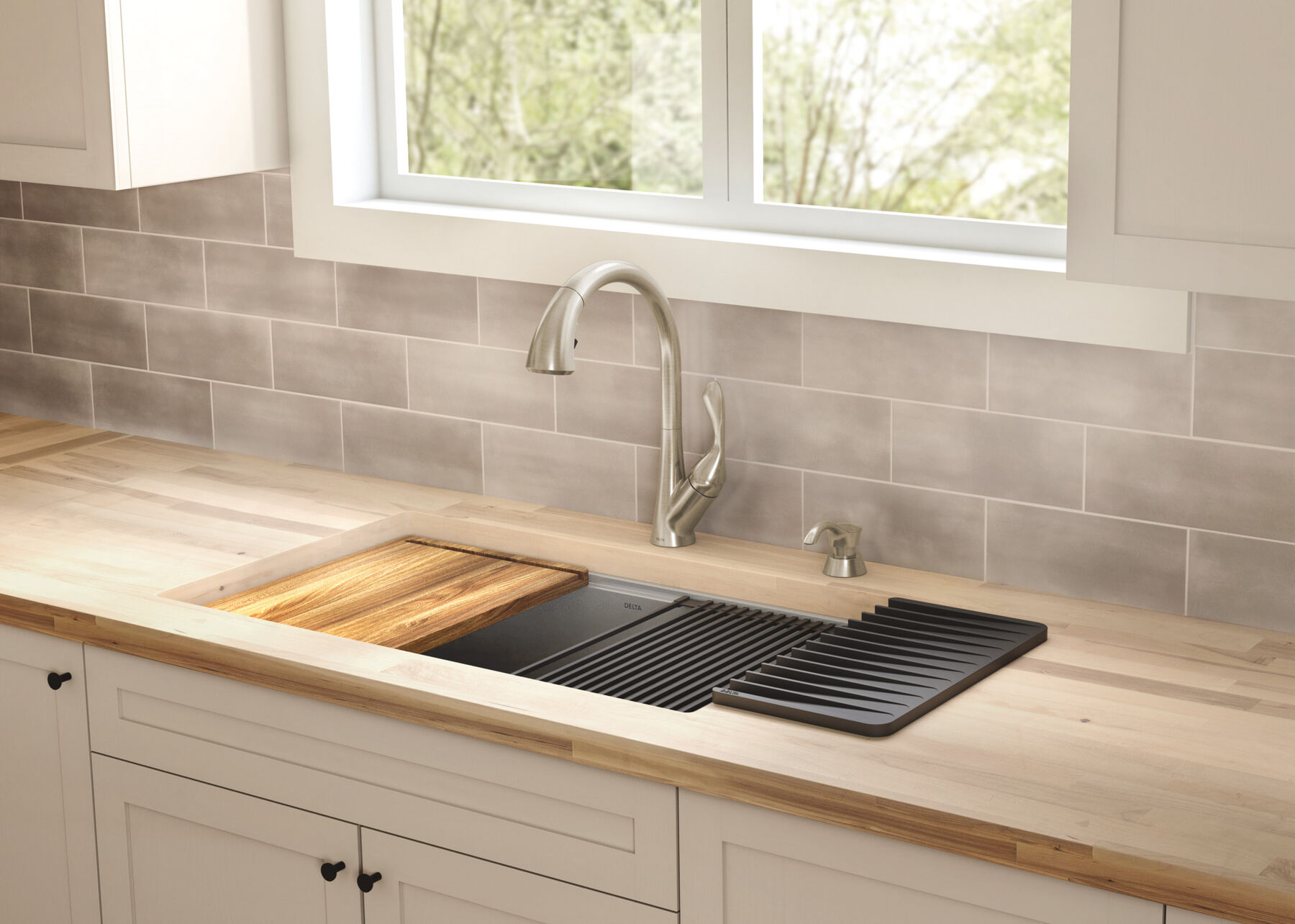 32&rdquo; Workstation Kitchen Sink Undermount Stainless Steel Single Bowl with WorkFlow&trade; Ledge and Accessories