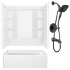 60x30 Alcove Bathtub, Wall Set and Trim Bundle - Left Drain