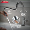 Touch2O with Touchless Technology Single Handle Pull-Down Kitchen Faucet with Soap Dispenser
