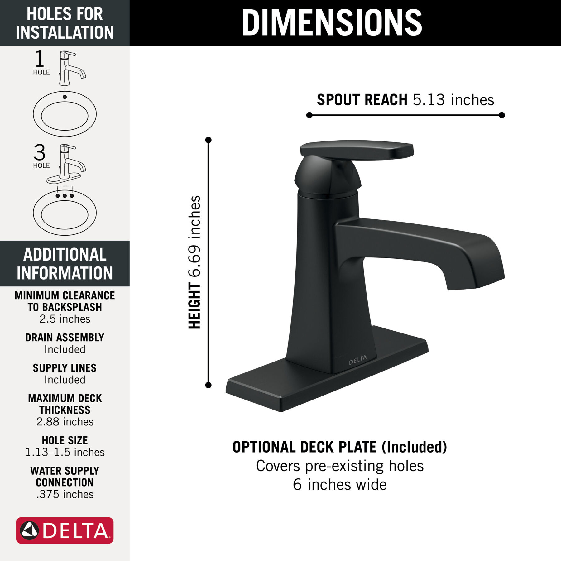 Single-Hole Bathroom Faucet (Recertified)